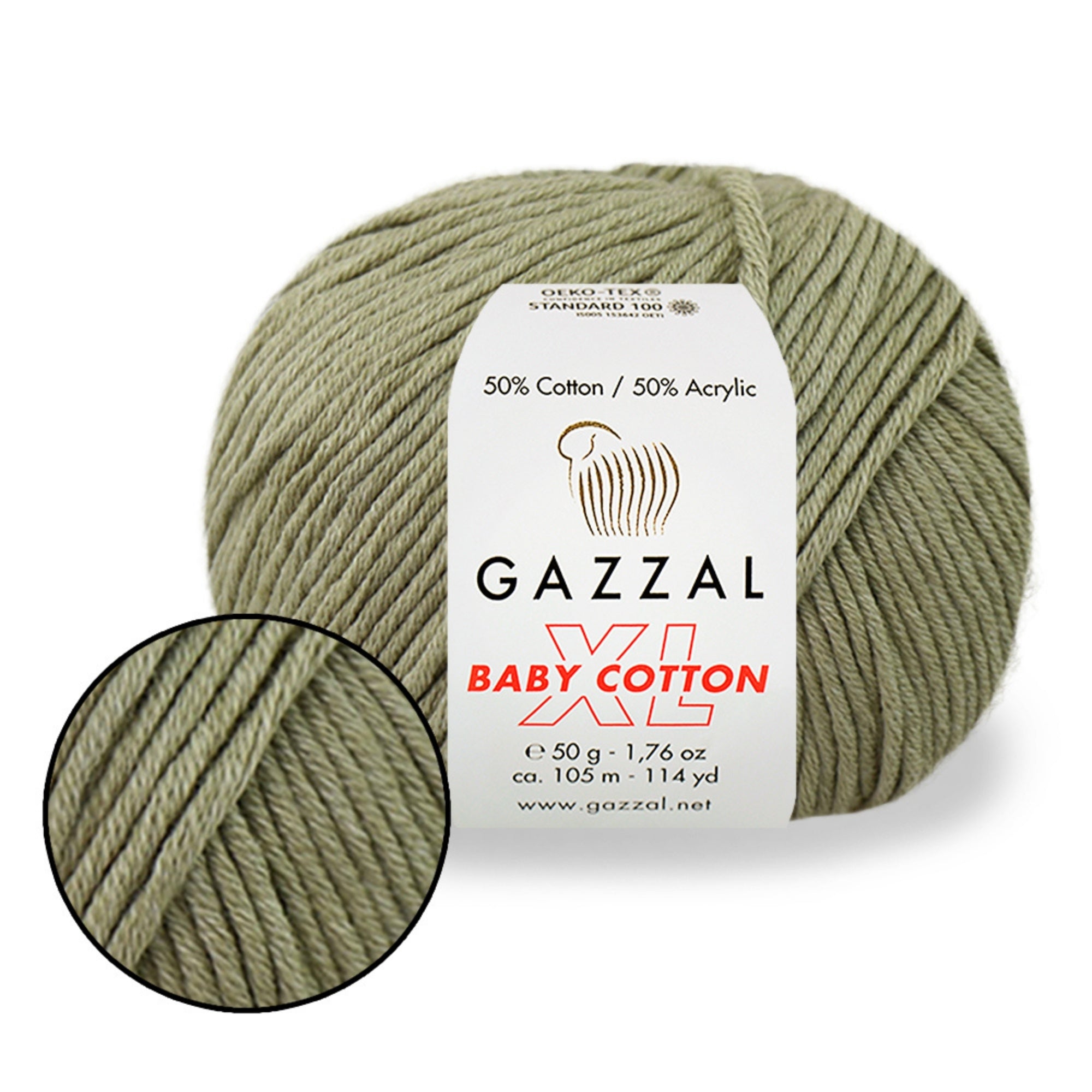 Gazzal Baby Cotton XL, 29 colors, 1.76 oz / 114 yds