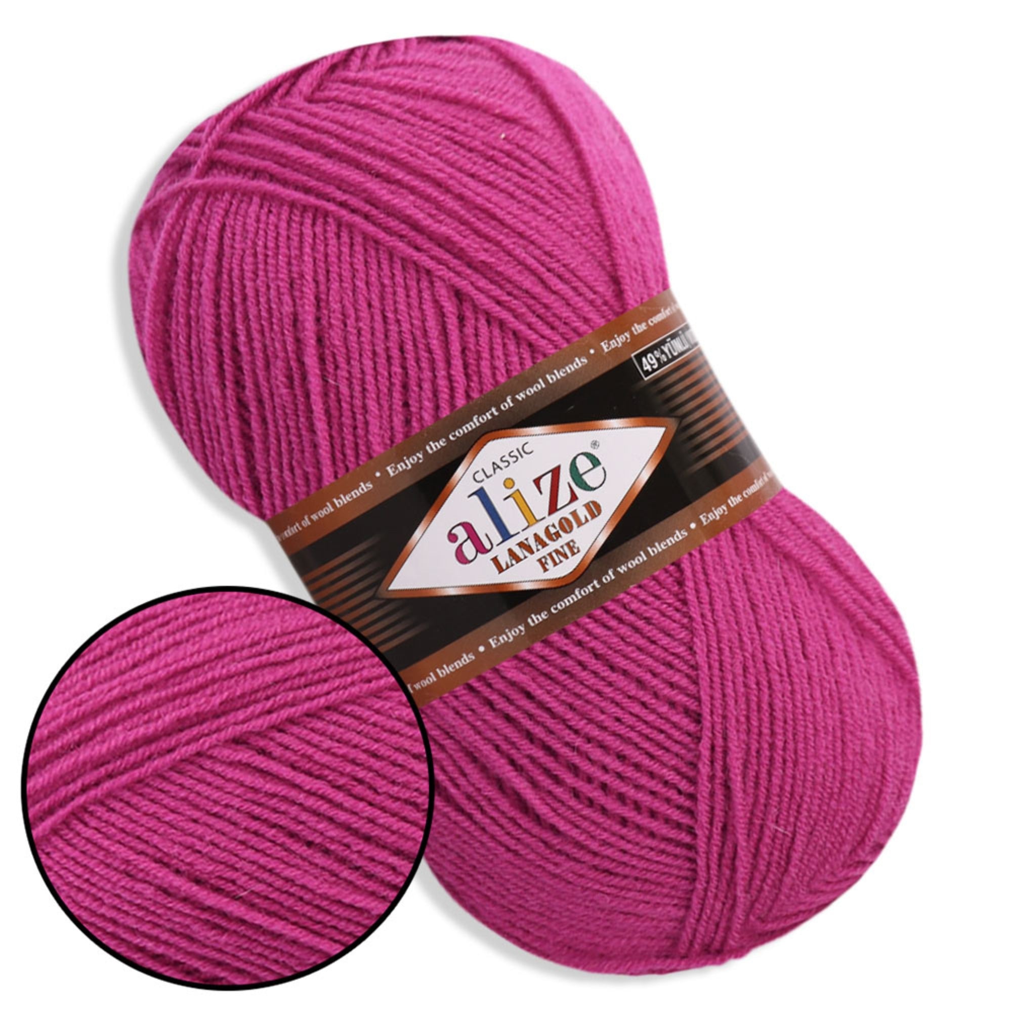 Alize LanaGold Fine, 31 colors, 3.53 oz / 426 yds