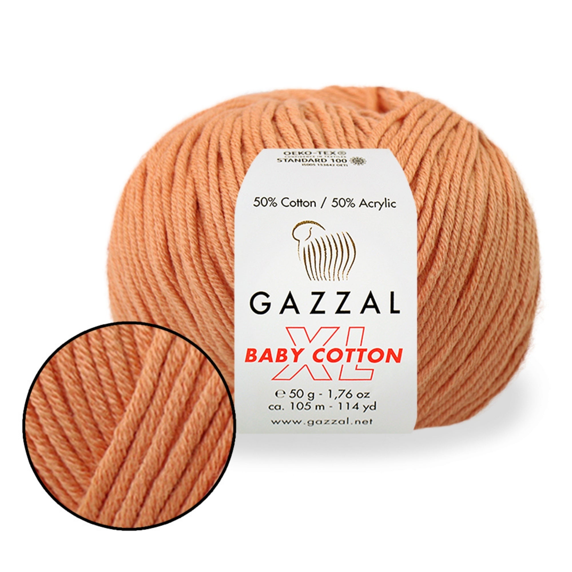 Gazzal Baby Cotton XL, 29 colors, 1.76 oz / 114 yds