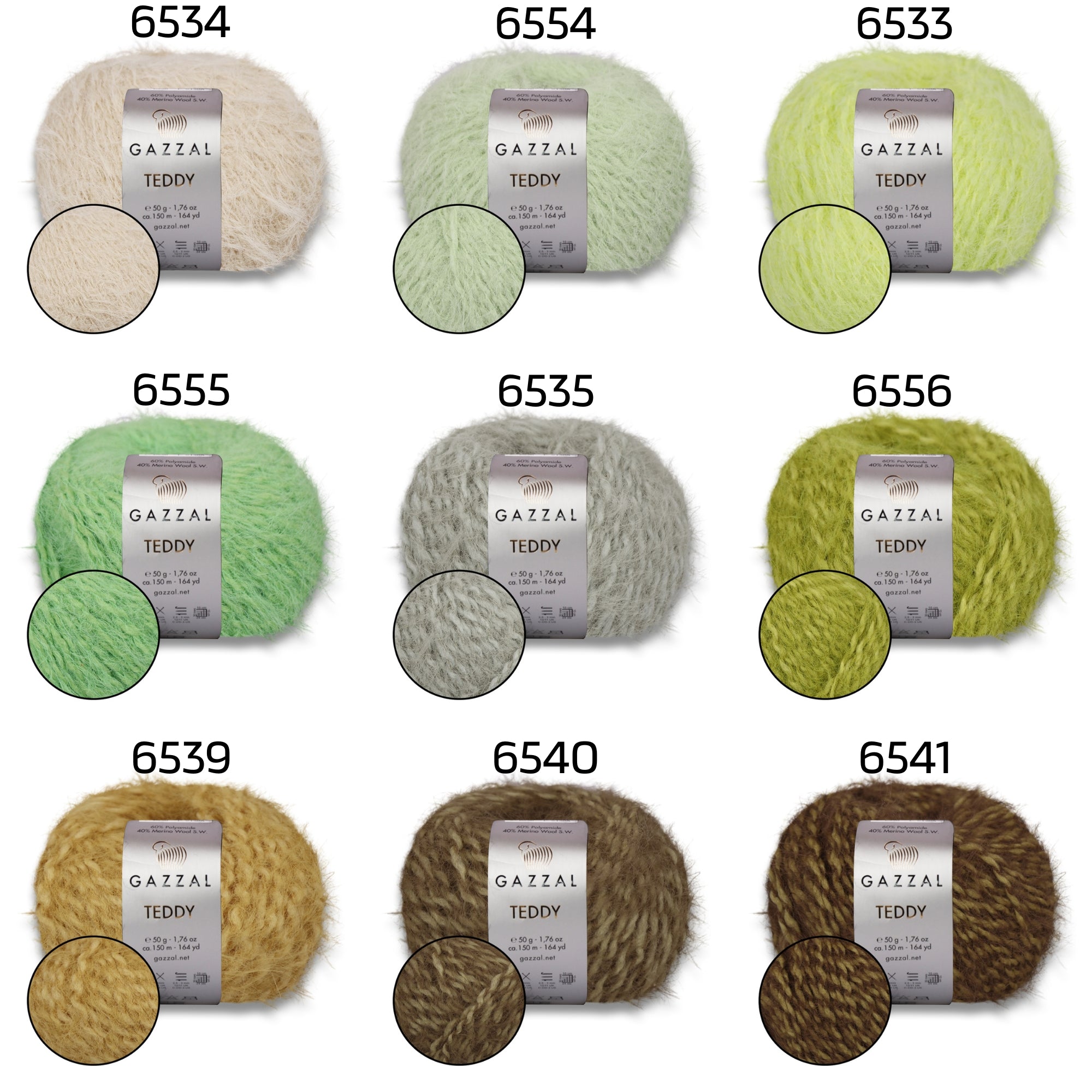 Gazzal Teddy, 26 colors, 1.76 oz / 164 yds