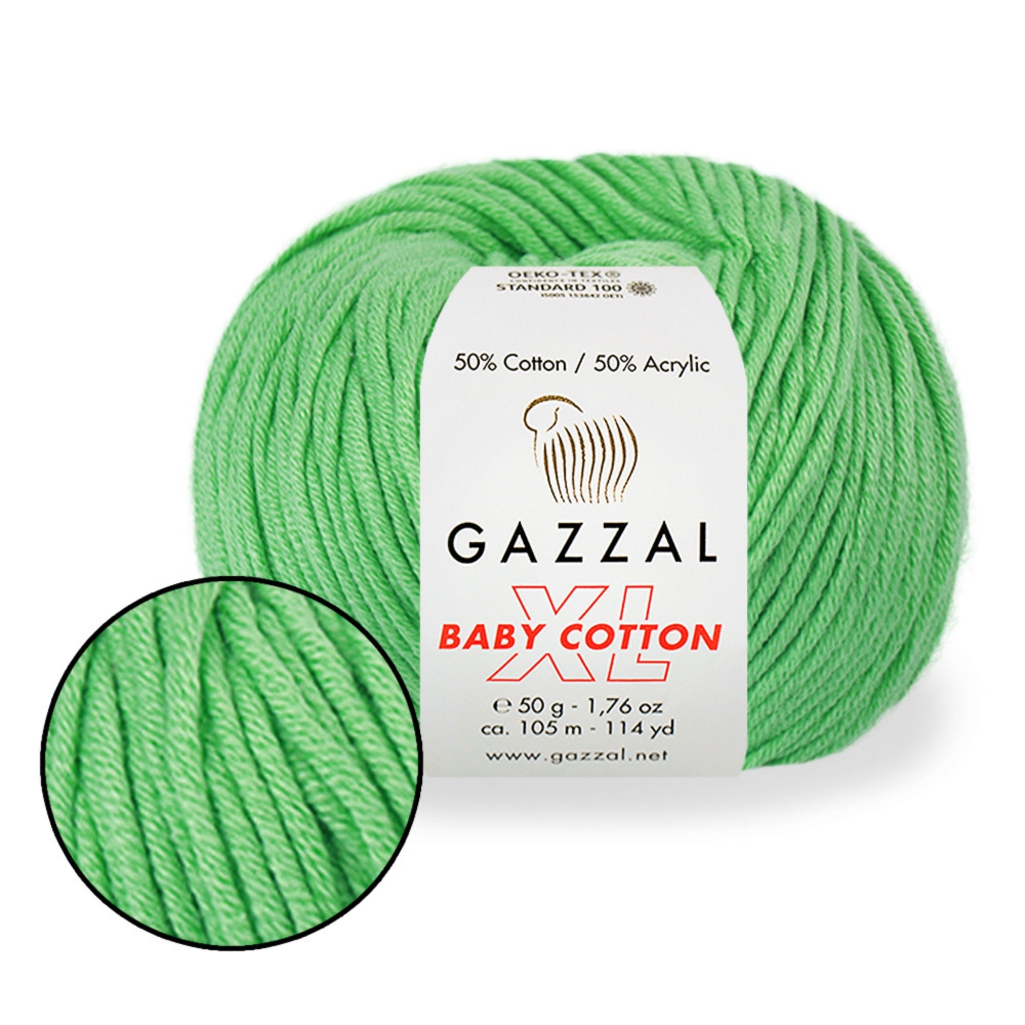 Gazzal Baby Cotton XL, 29 colors, 1.76 oz / 114 yds