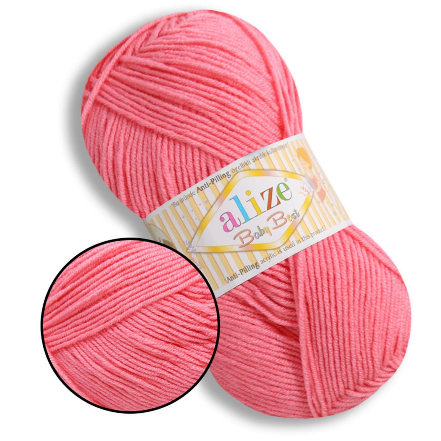 Alize Baby Best, 65 colors, 3.53 oz / 262 yds