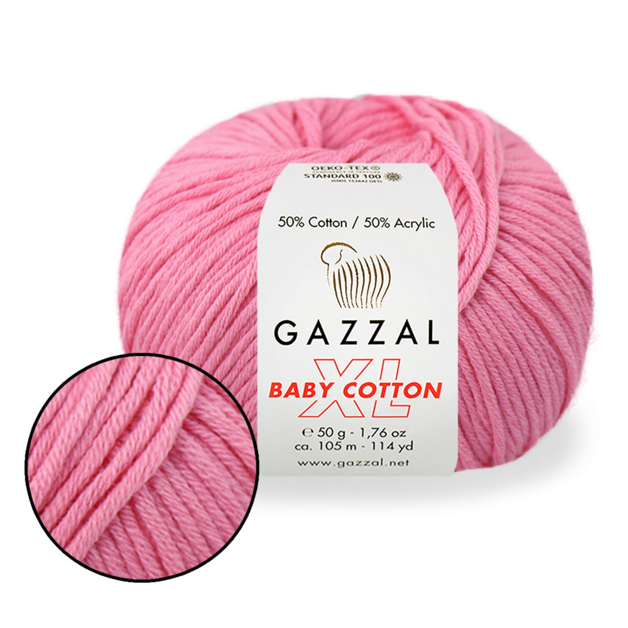 Gazzal Baby Cotton XL, 29 colors, 1.76 oz / 114 yds