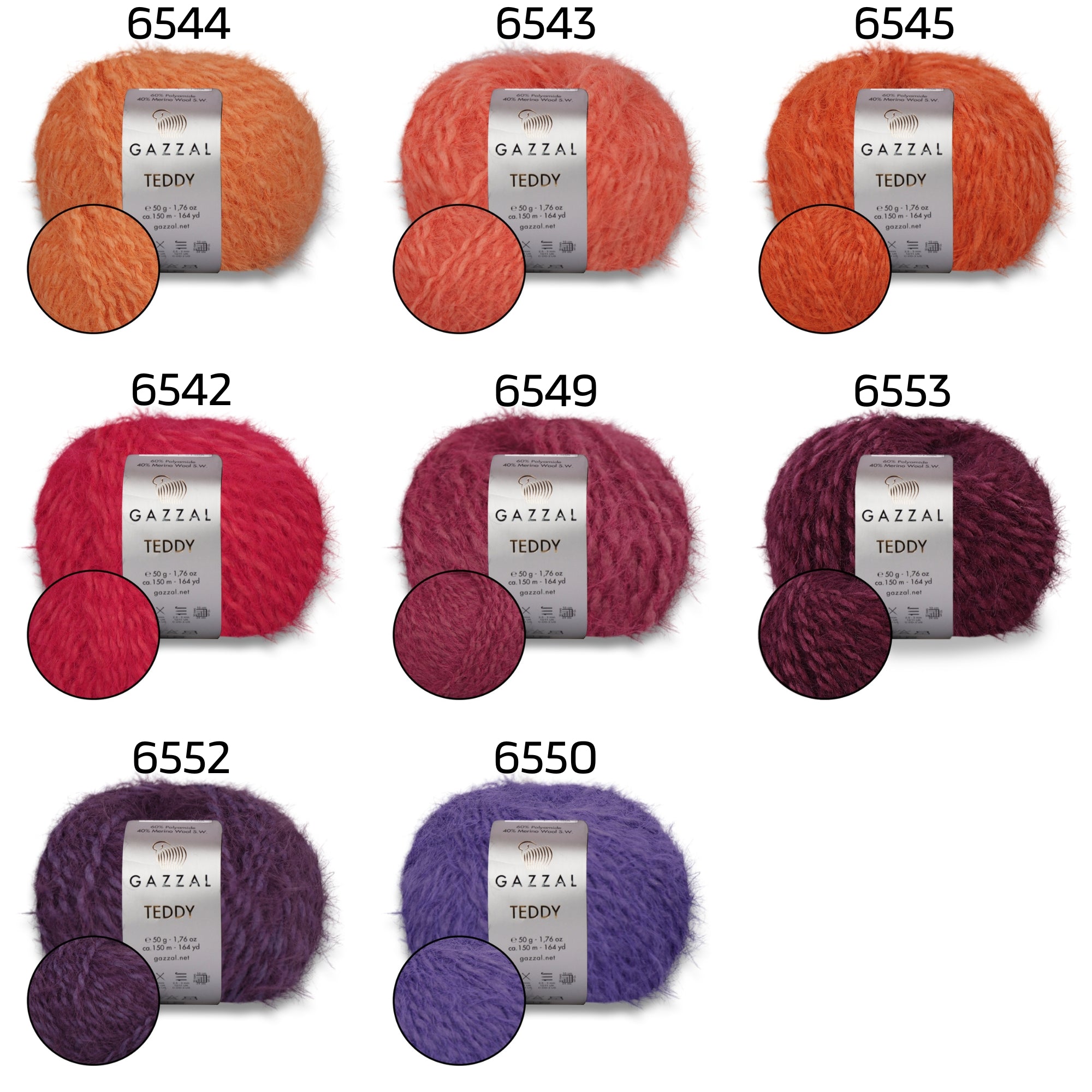 Gazzal Teddy, 26 colors, 1.76 oz / 164 yds