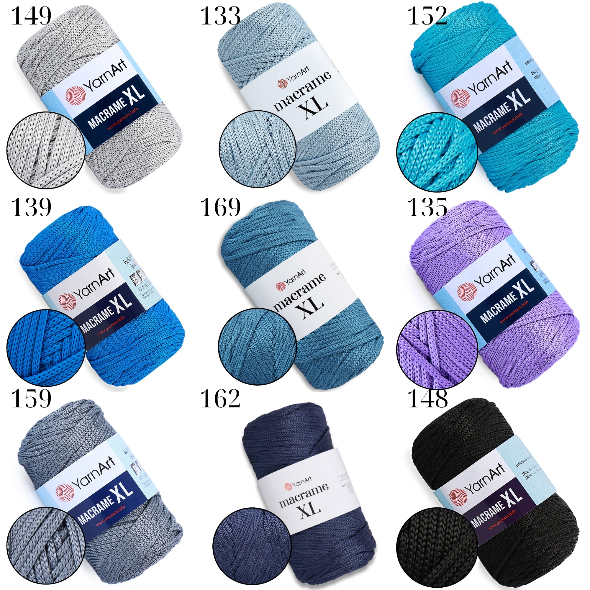 YarnArt Macrame XL, 30 colors, 8.82 oz / 142 yds