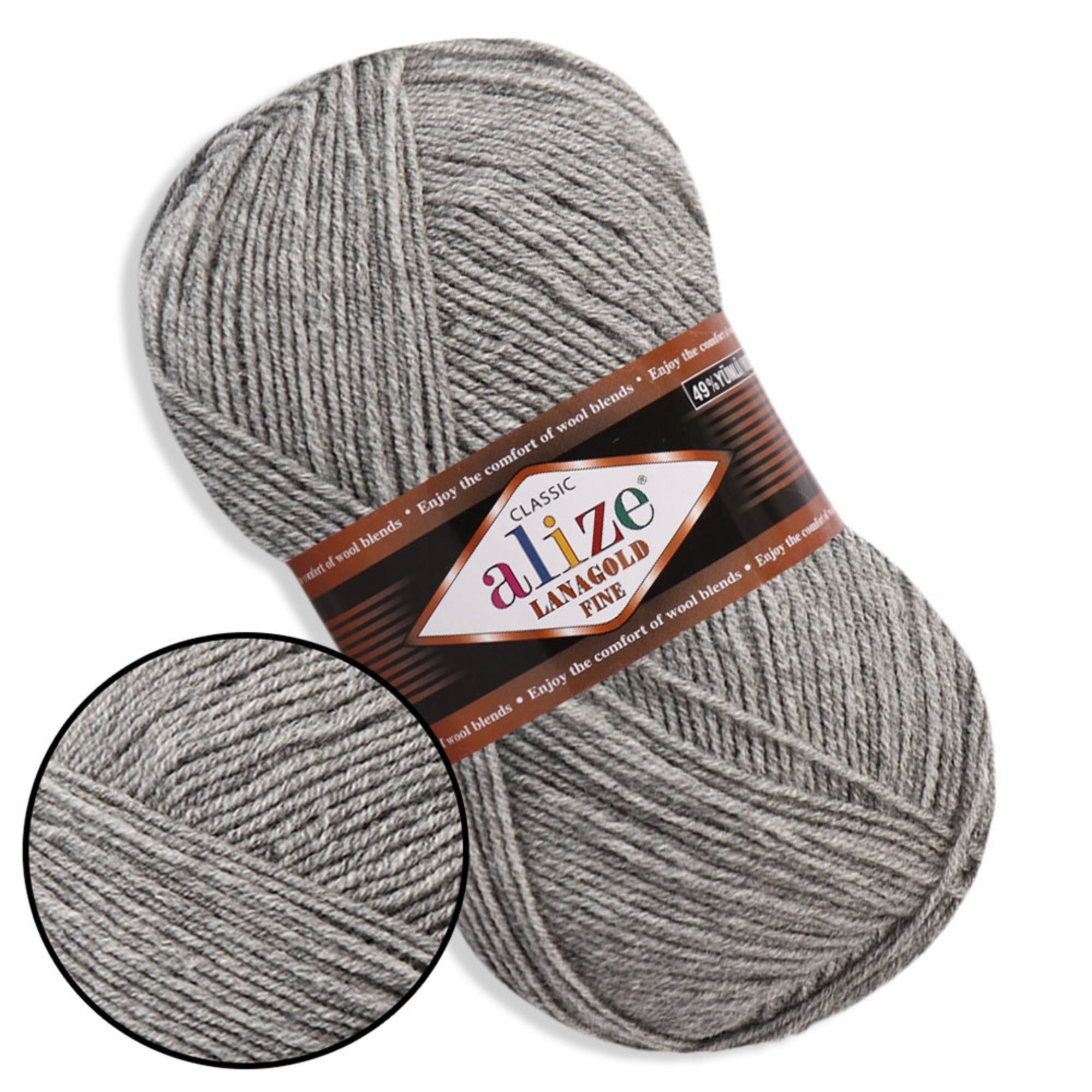 Alize LanaGold Fine, 31 colors, 3.53 oz / 426 yds
