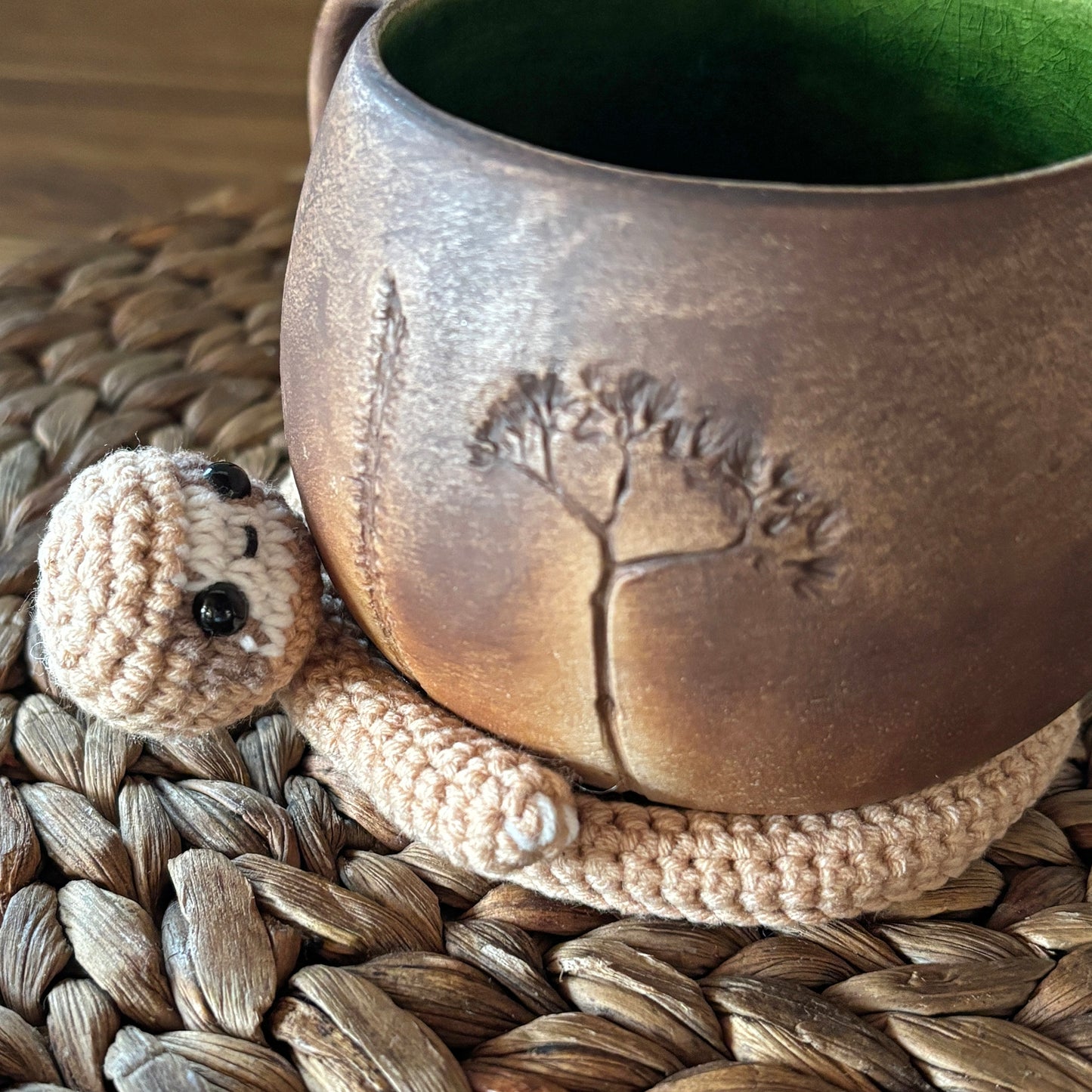 SLOTH & OWL COASTERS Crochet Pattern (skill level beginner)
