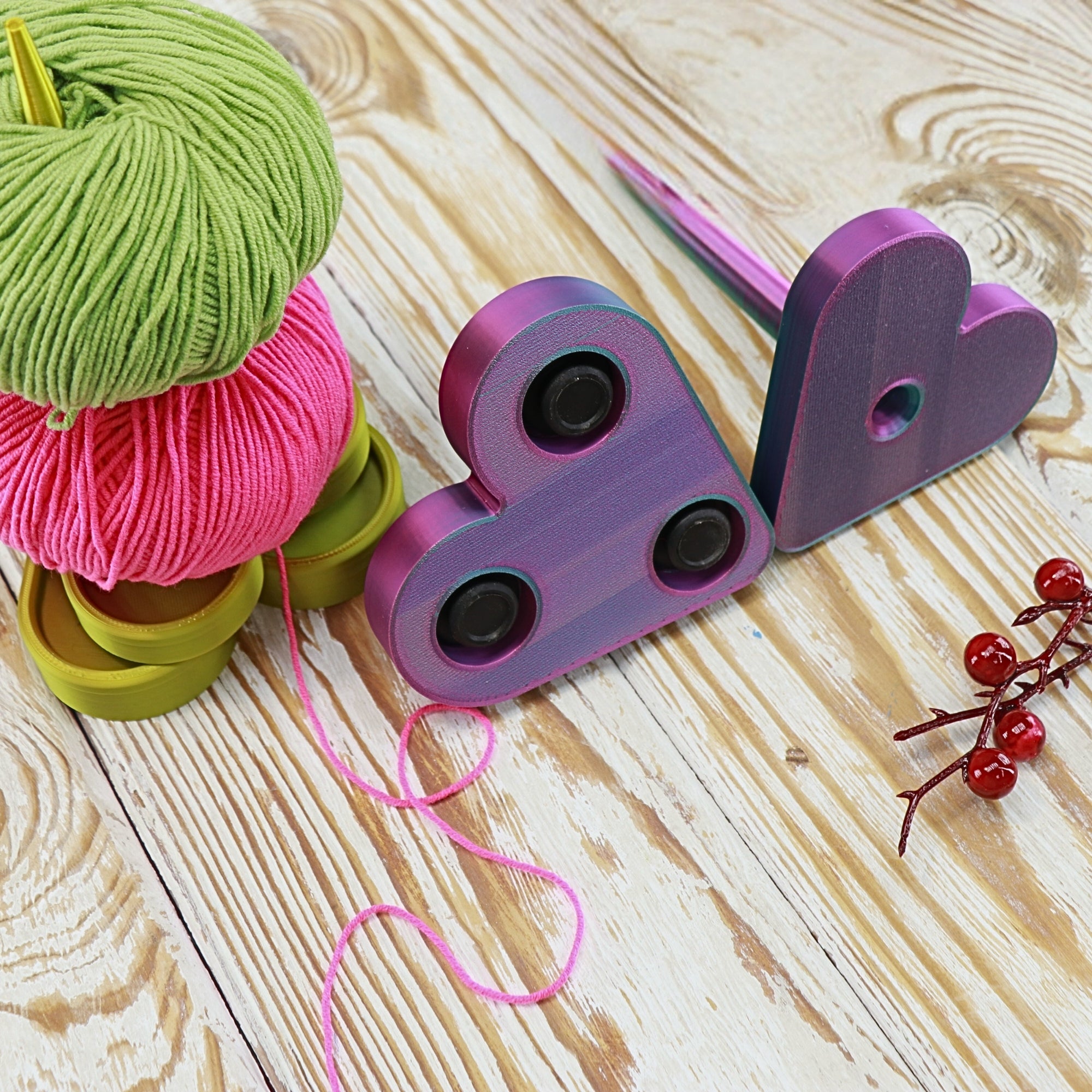 3D Printed Heart-Shaped Yarn Holder