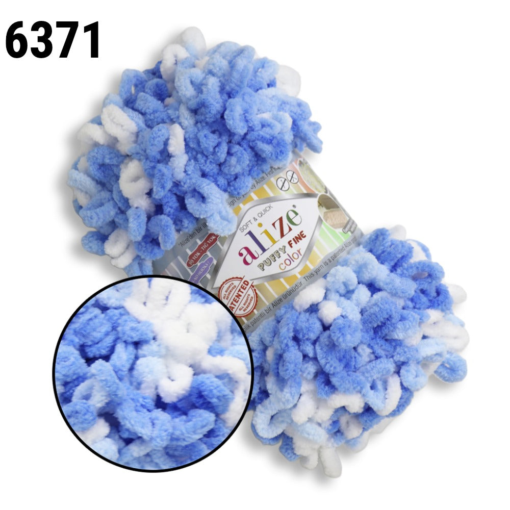 Alize Puffy Fine Color, 19 colors, 3.5 oz / 15.3 yds