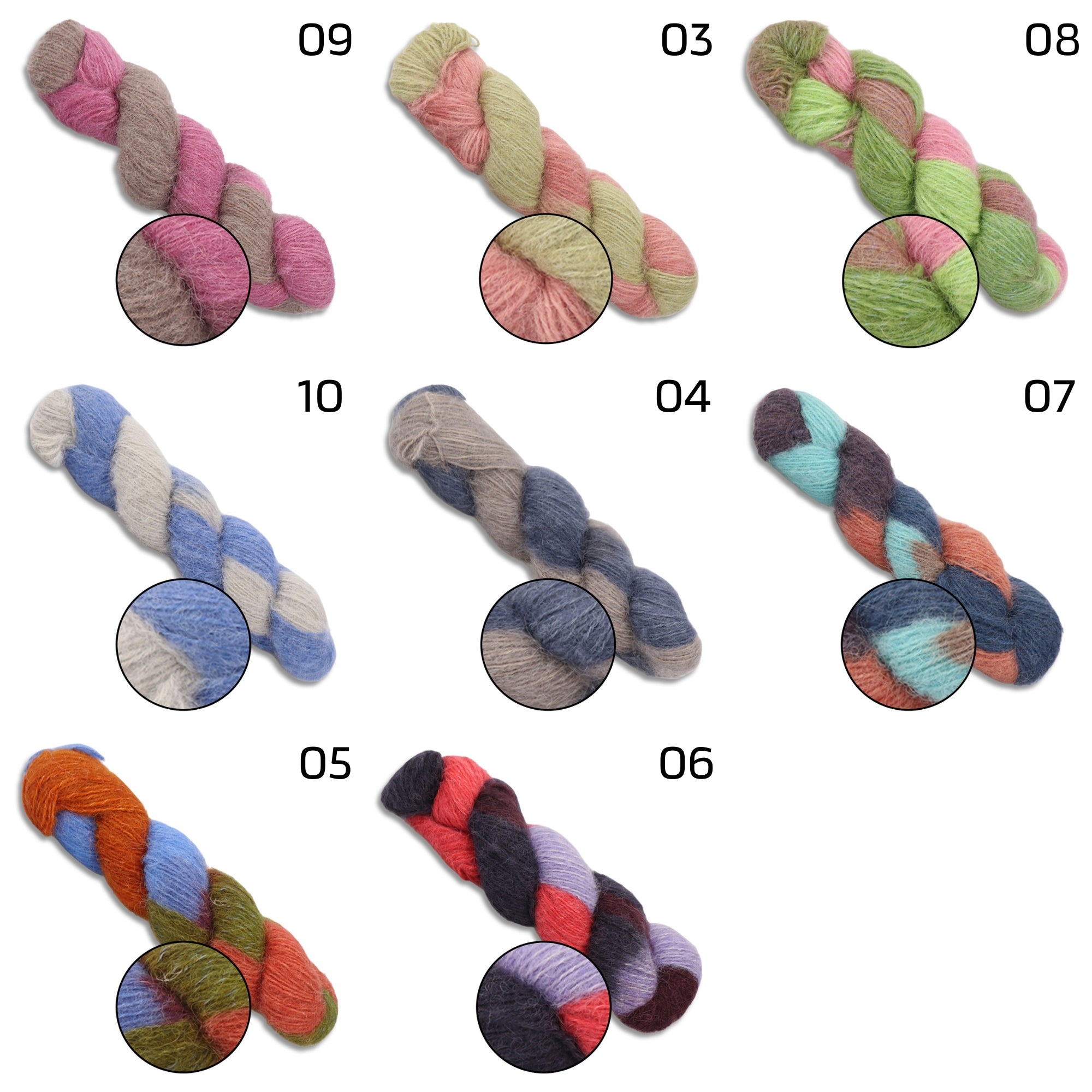 Dragon Luxury Alpaca Silk Yarn, 8 colors, 1.76 oz / 180 yds