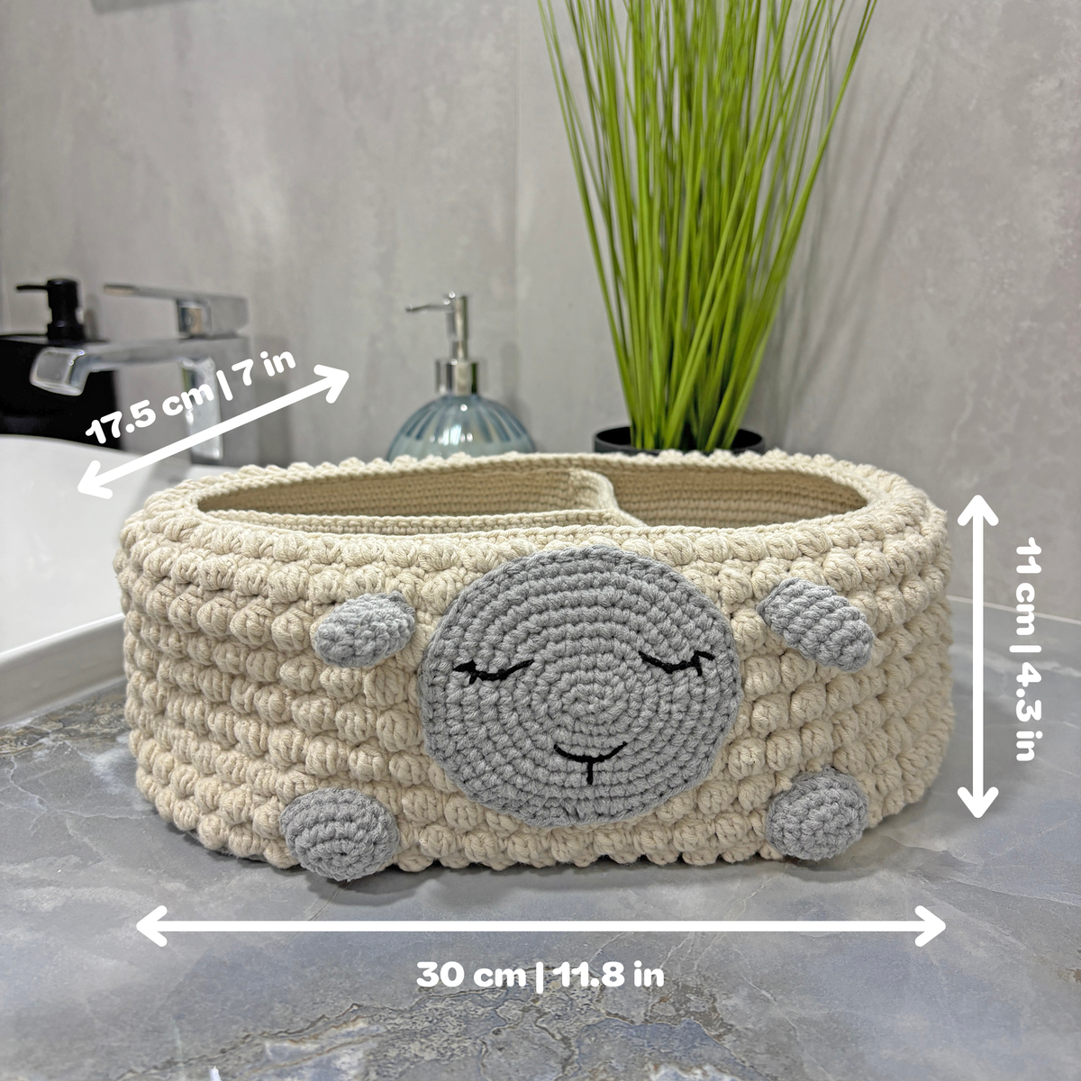 SHEEP ORGANIZER Crochet Pattern (skill level intermediate)
