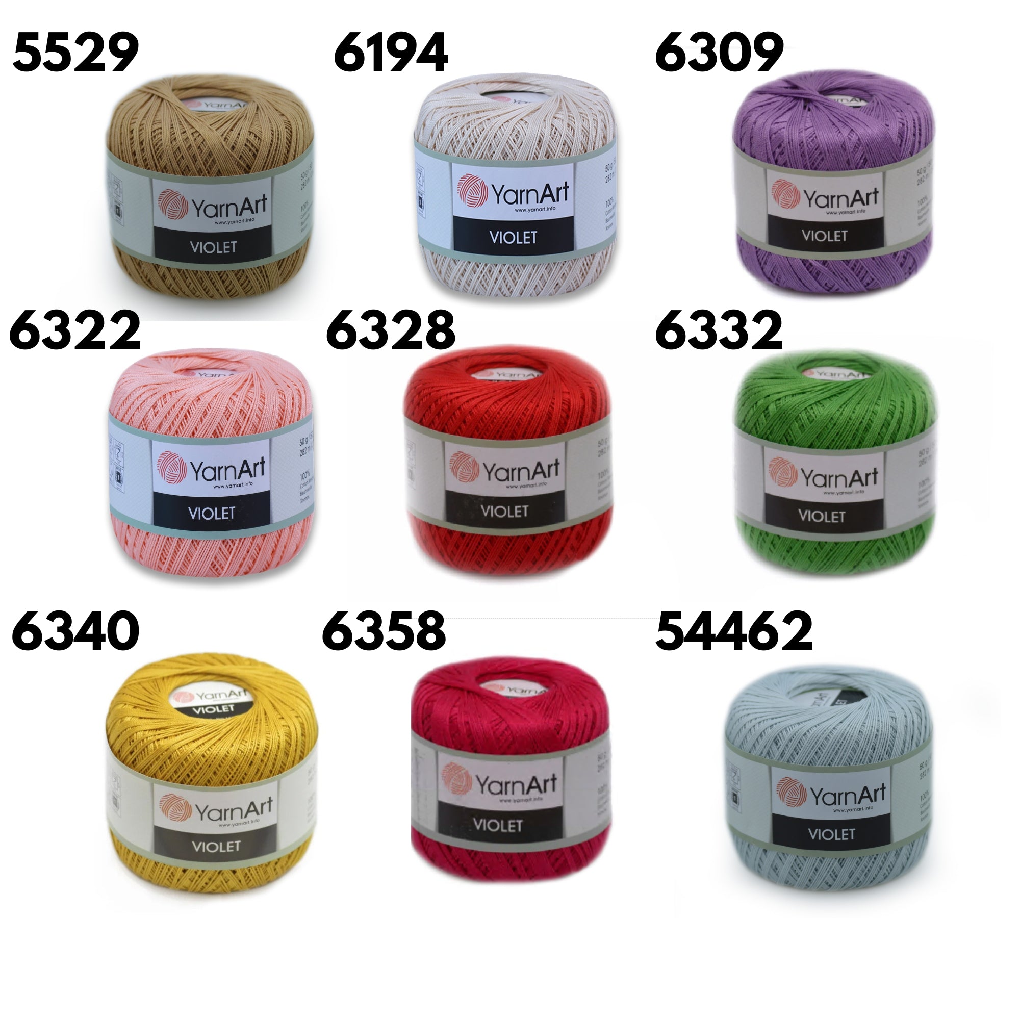 YarnArt Violet, 31 colors, 1.76 oz / 308 yds