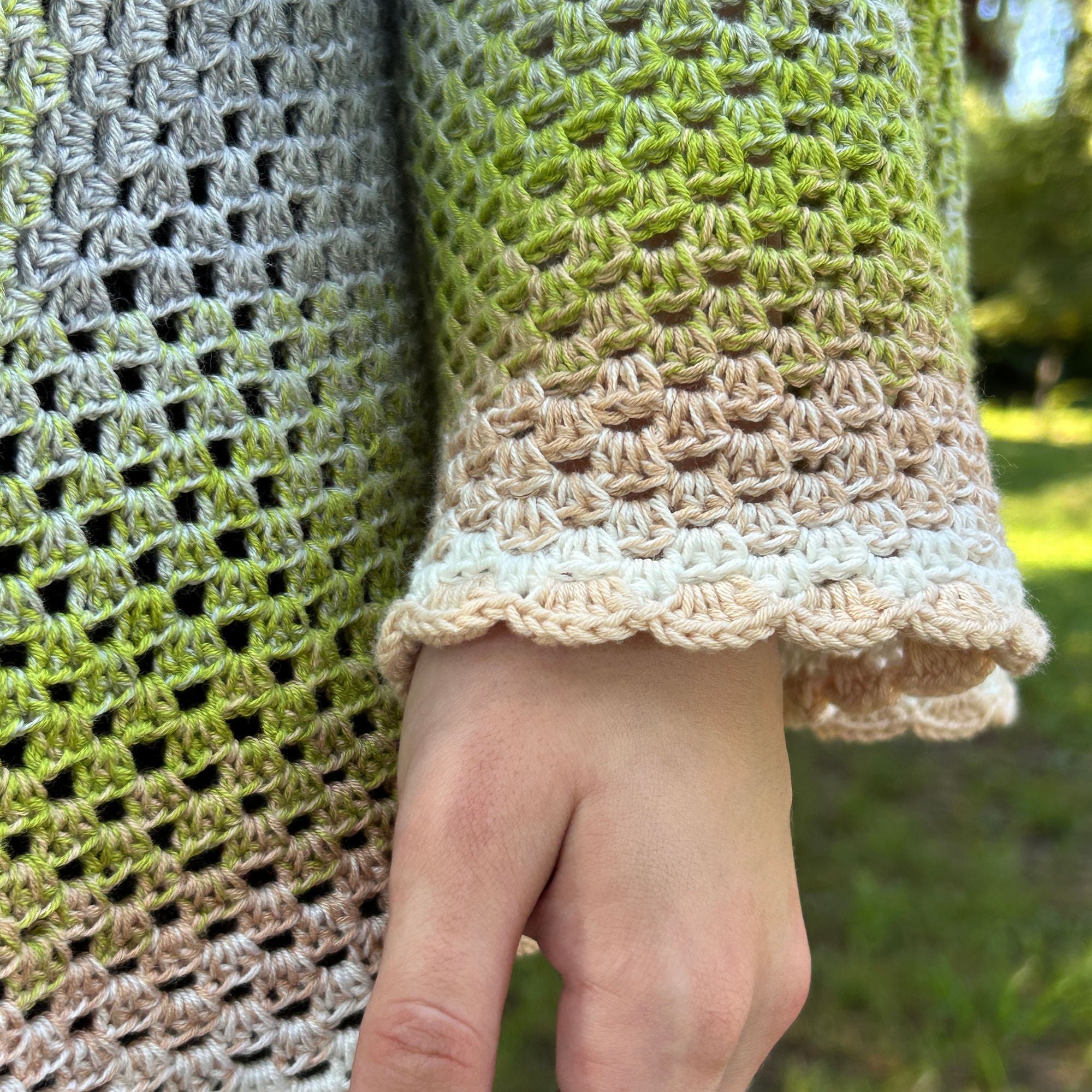 HEXAGON CARDIGAN Crochet Pattern (skill level beginner)