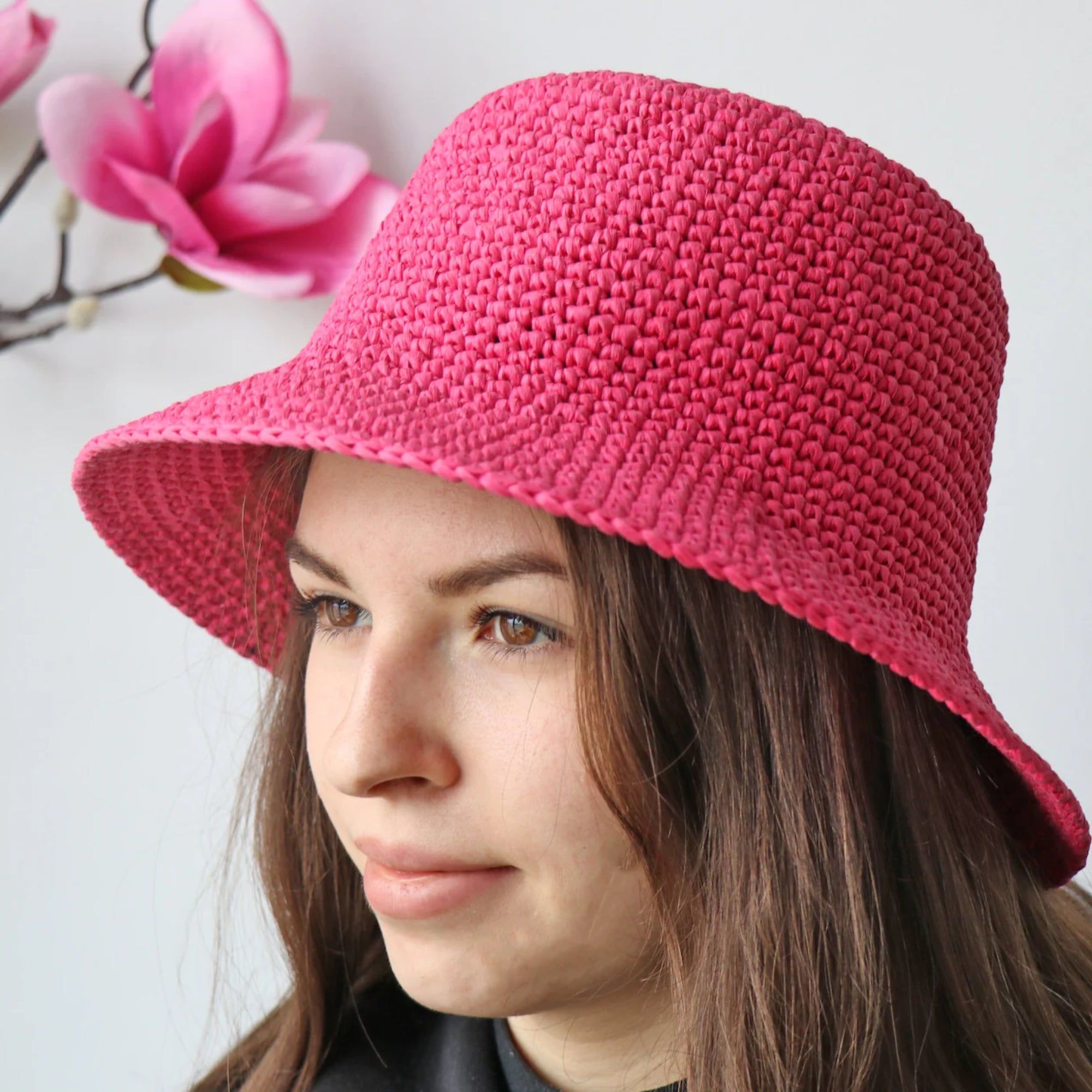 Organic Raffia Bucket Hat Crochet Kit