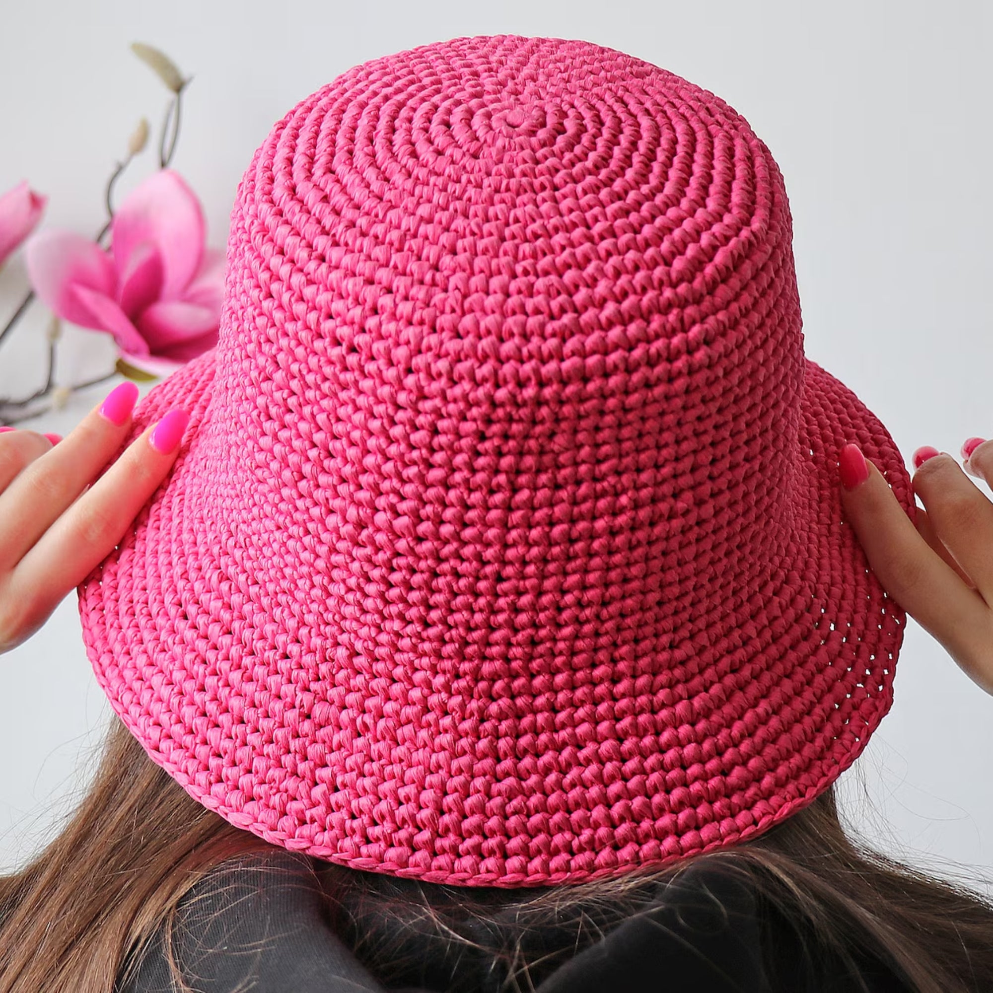 Organic Raffia Bucket Hat Crochet Kit