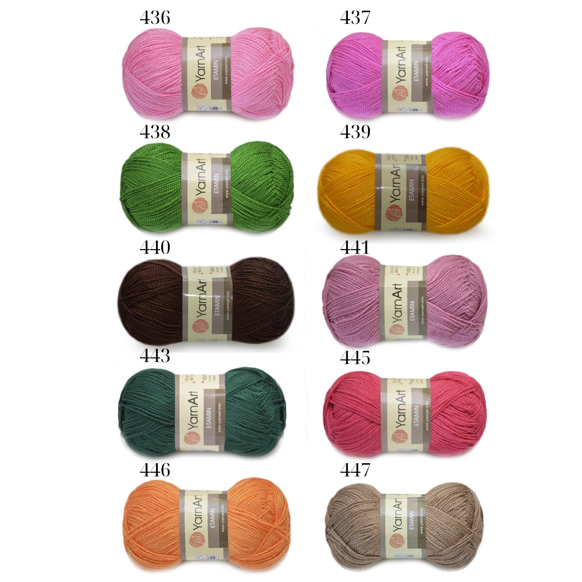 YarnArt Etamin, 27 colors, 1.06 oz / 197 yds