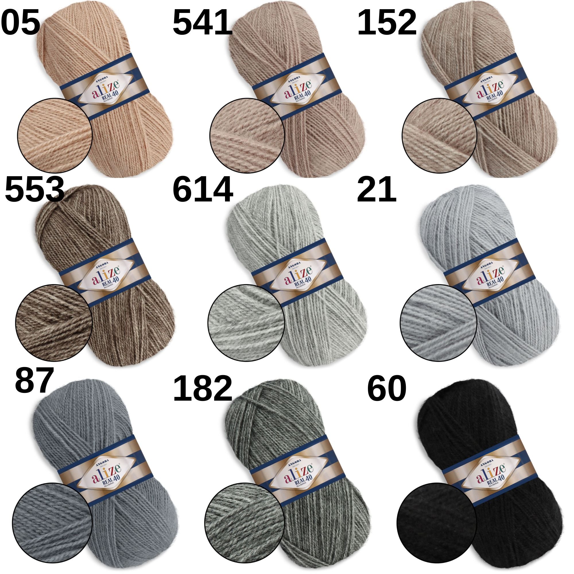 Alize Angora Real 40, 36 colors, 3.5 oz / 525 yds