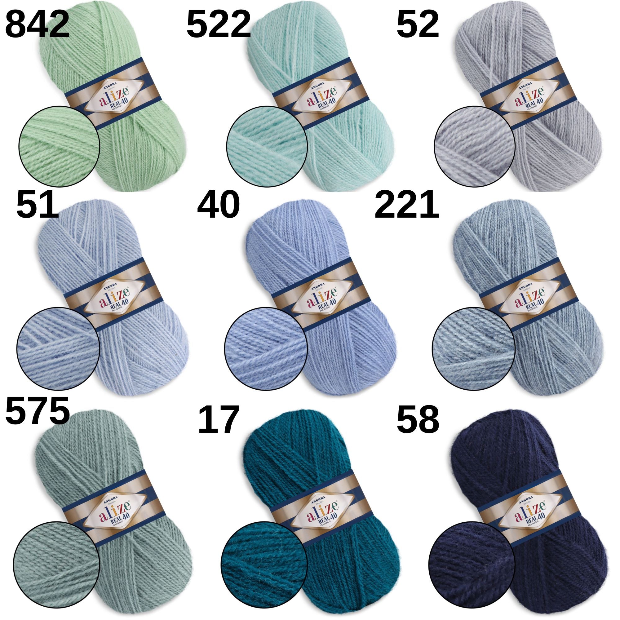 Alize Angora Real 40, 36 colors, 3.5 oz / 525 yds