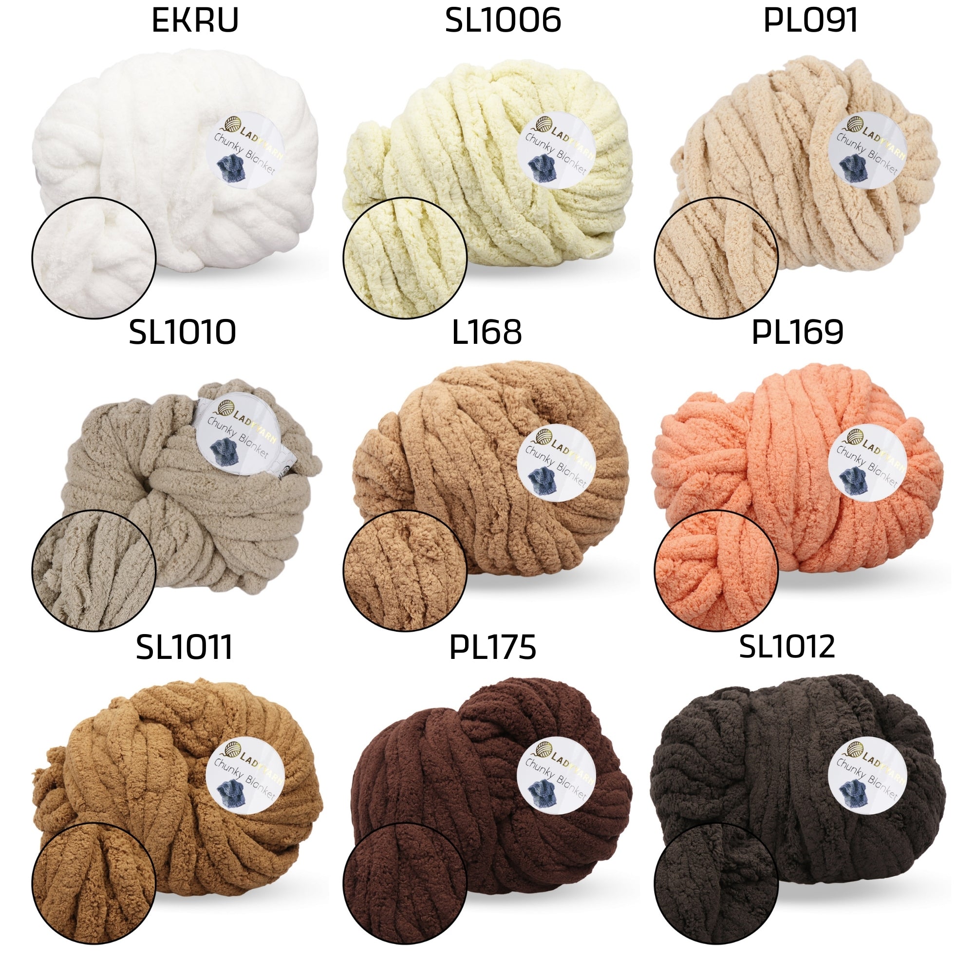 Lady Yarn Chunky Blanket 24 colors, 11.64 oz / 36 yds