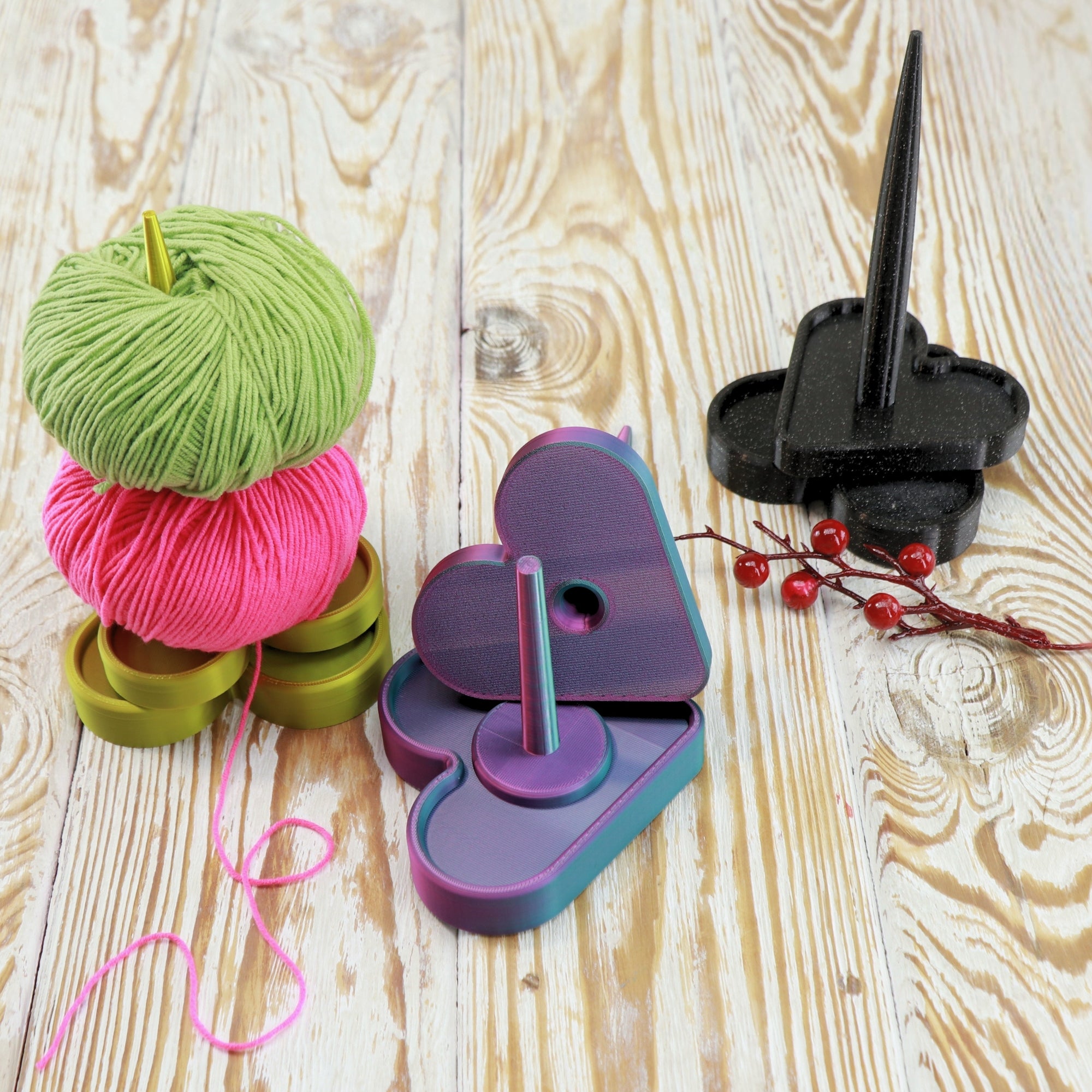 3D Printed Heart-Shaped Yarn Holder