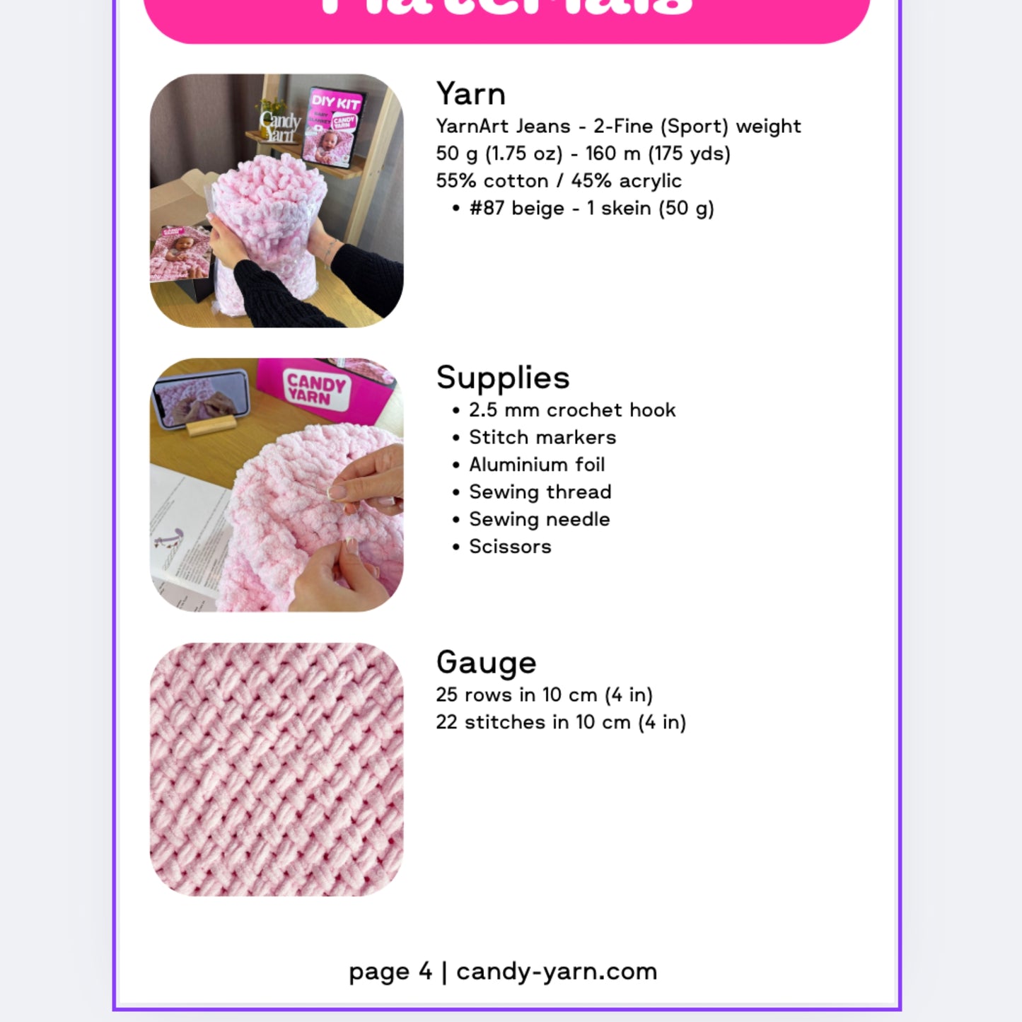 COZY BABY BLANKET Finger Knitting Pattern (skill level Beginner)