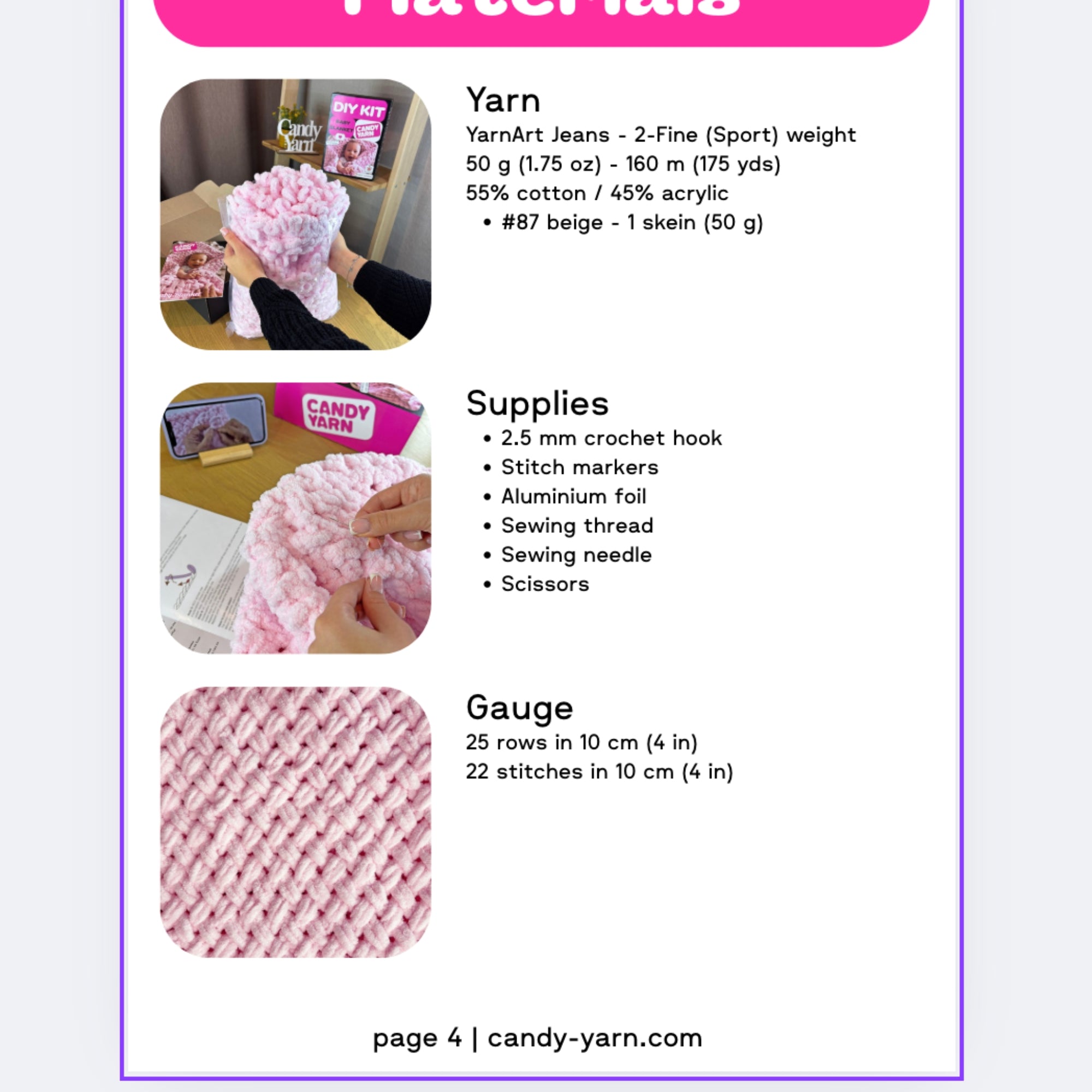 COZY BABY BLANKET Finger Knitting Pattern (skill level Beginner)