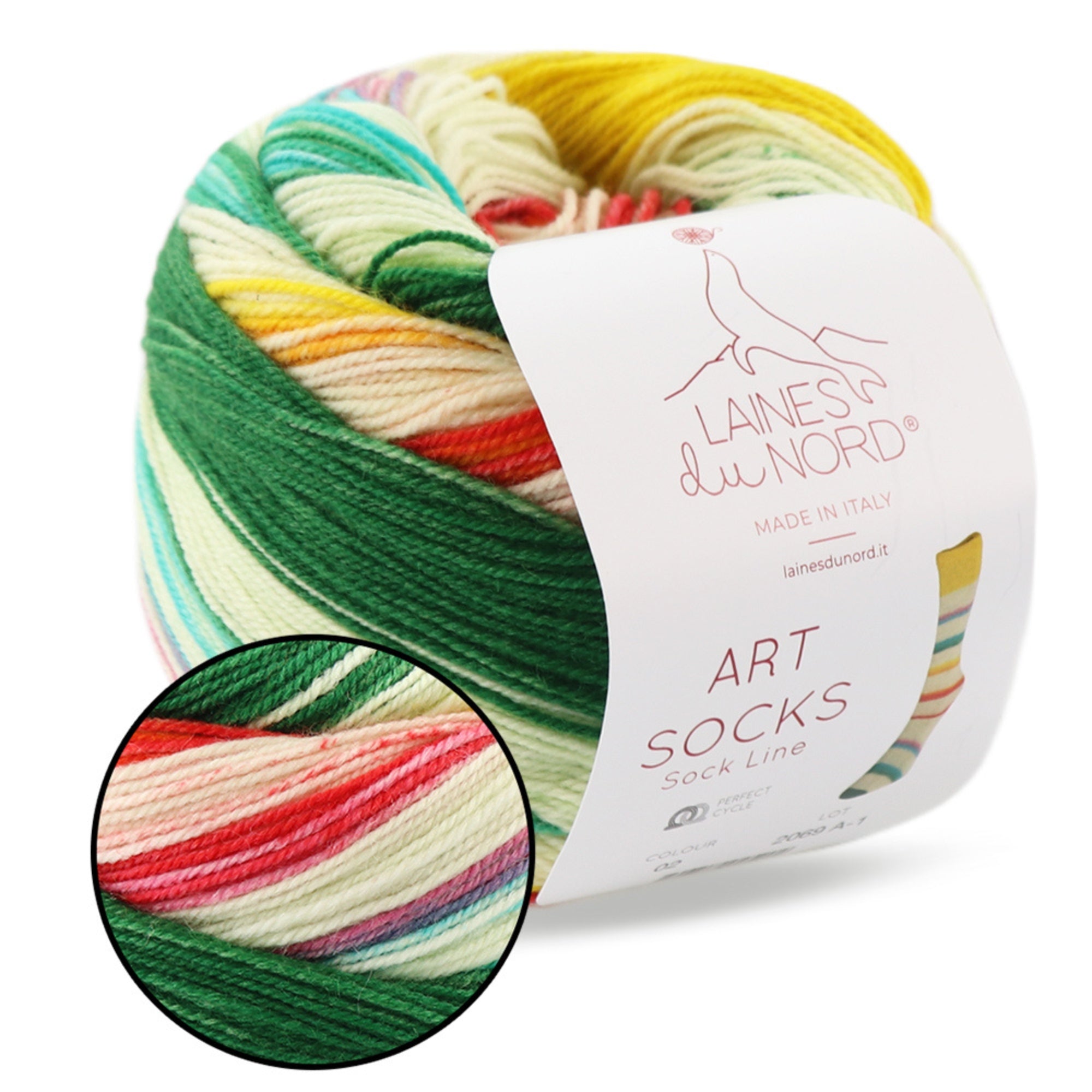 Laines du Nord Art Socks, 4 colors, 3.53 oz / 459 yds