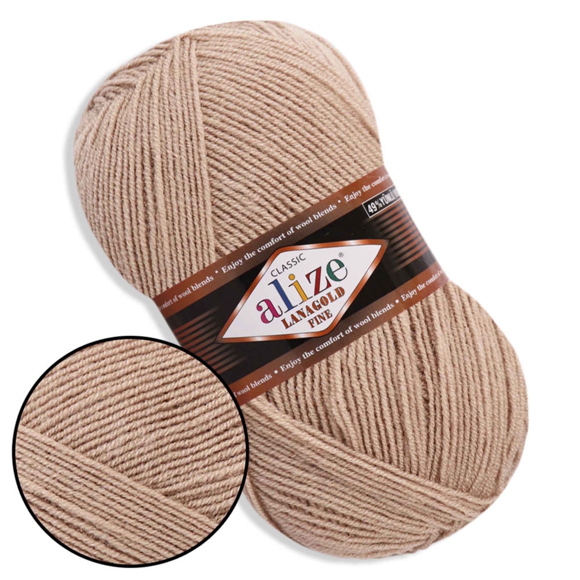 Alize LanaGold Fine, 31 colors, 3.53 oz / 426 yds