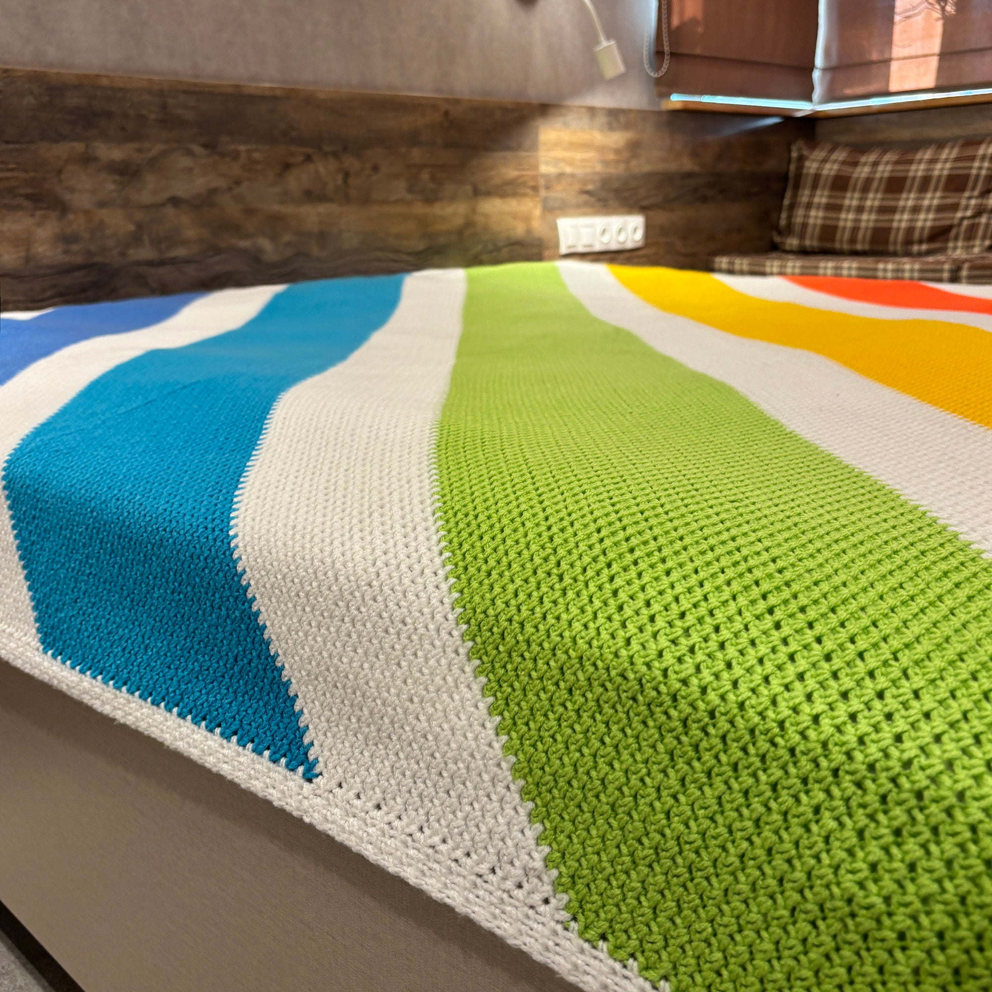 KING SIZE BED RAINBOW BLANKET Crochet Pattern (skill level Beginner)