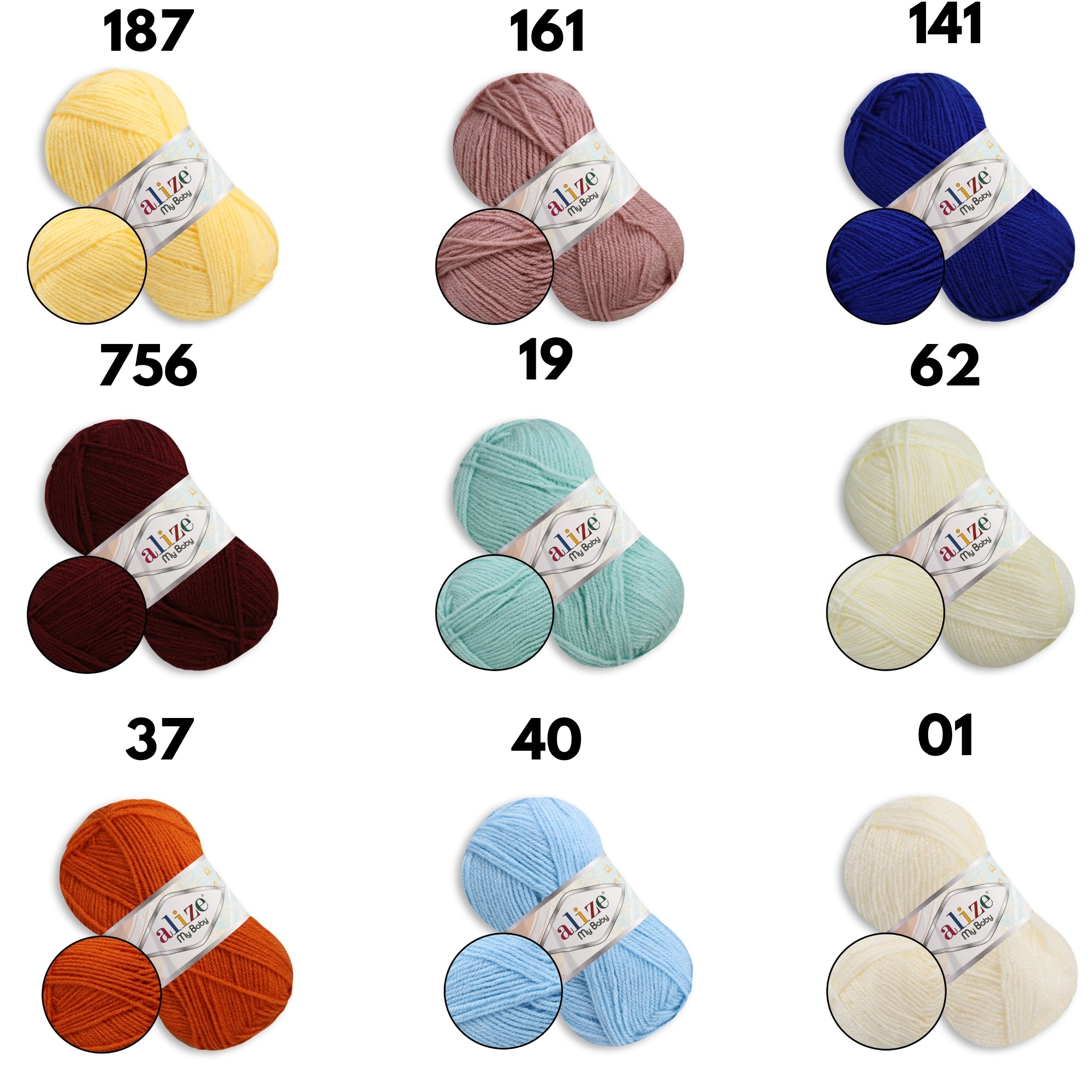 Alize My Baby, 42 colors, 4.1 oz / 394 yds