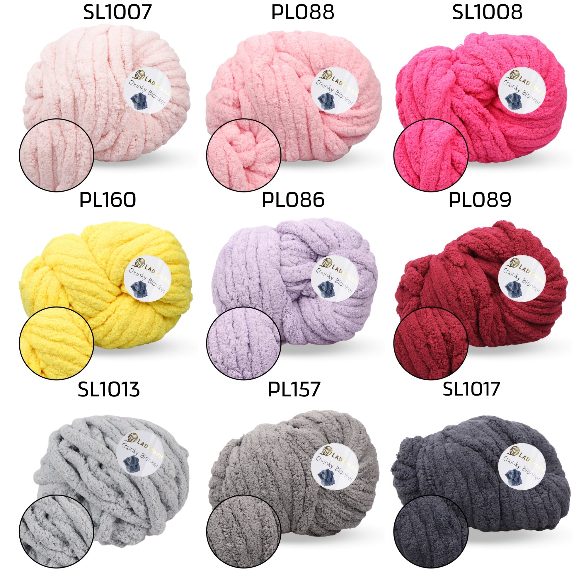 Lady Yarn Chunky Blanket 24 colors, 11.64 oz / 36 yds