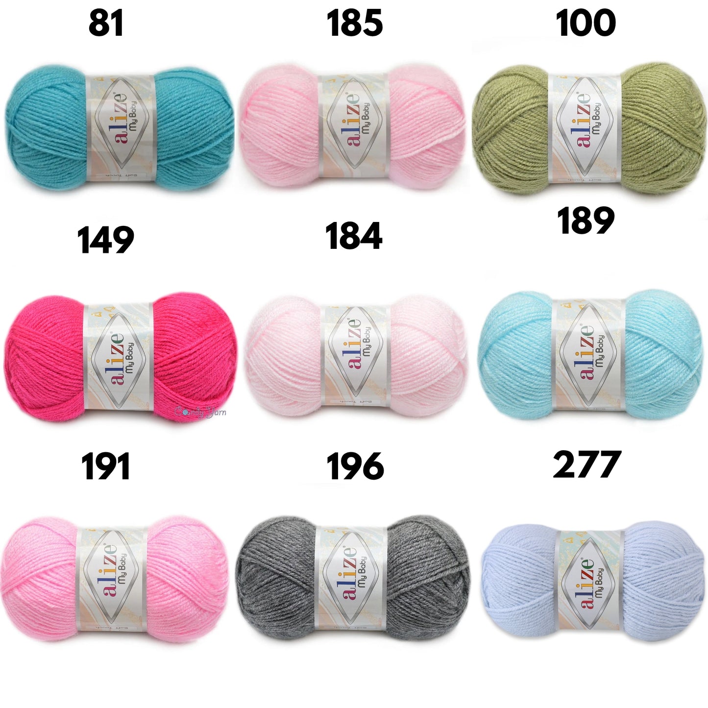 Alize My Baby, 42 colors, 4.1 oz / 394 yds