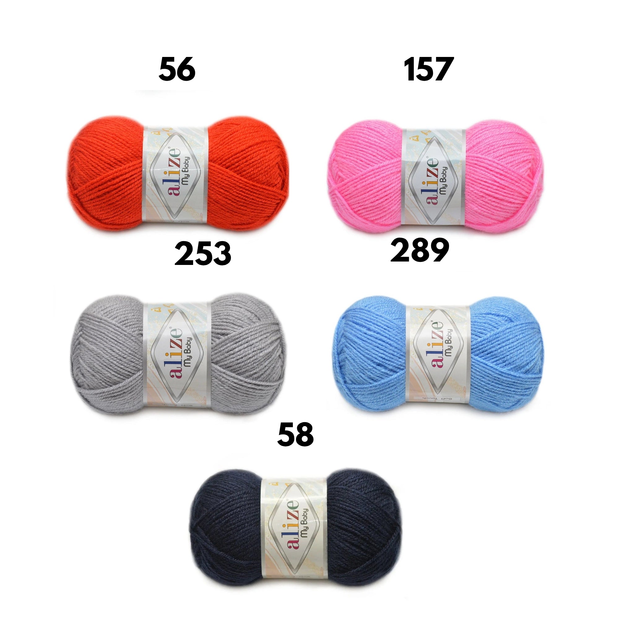 Alize My Baby, 42 colors, 4.1 oz / 394 yds