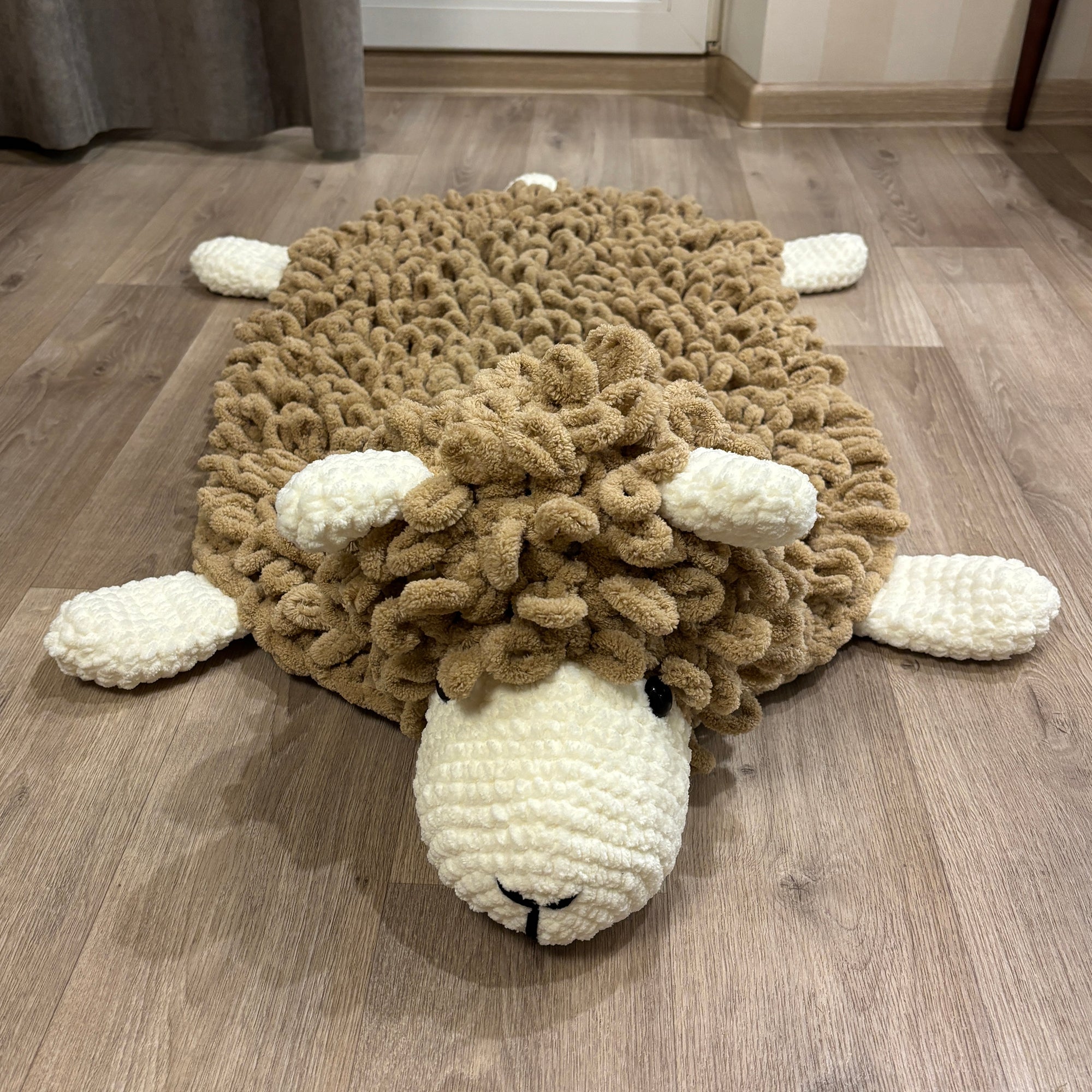 SHEEP RUG Crochet Pattern (skill level Beginner)