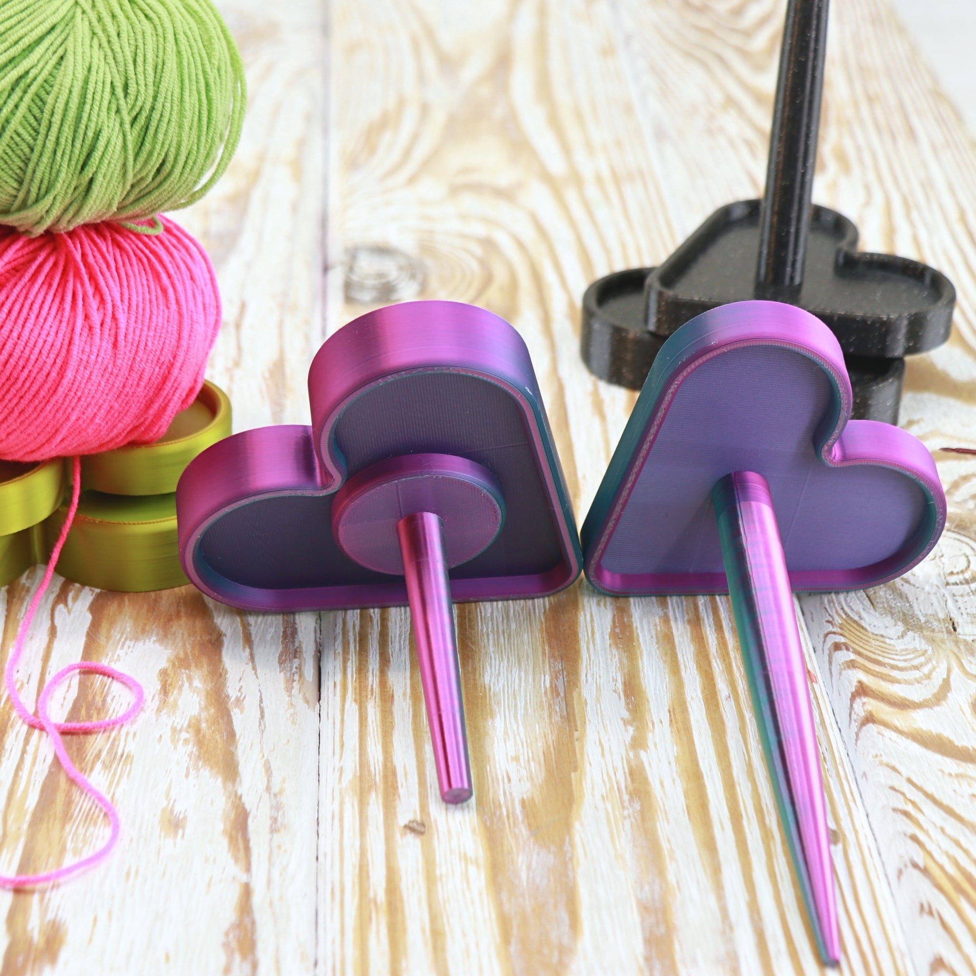 3D Printed Heart-Shaped Yarn Holder