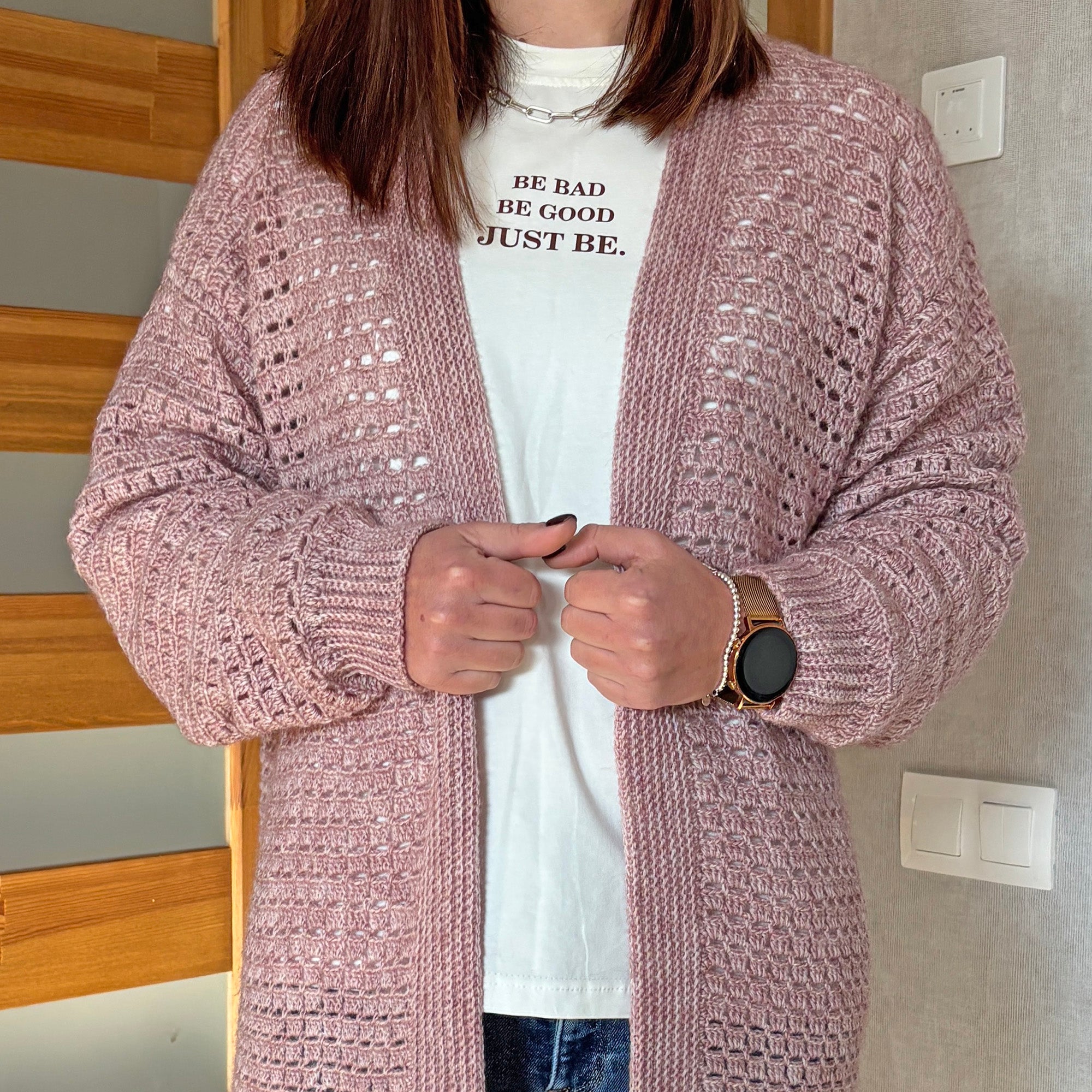 Pink Mist Cardigan Crochet Kit (skill level Intermediate)
