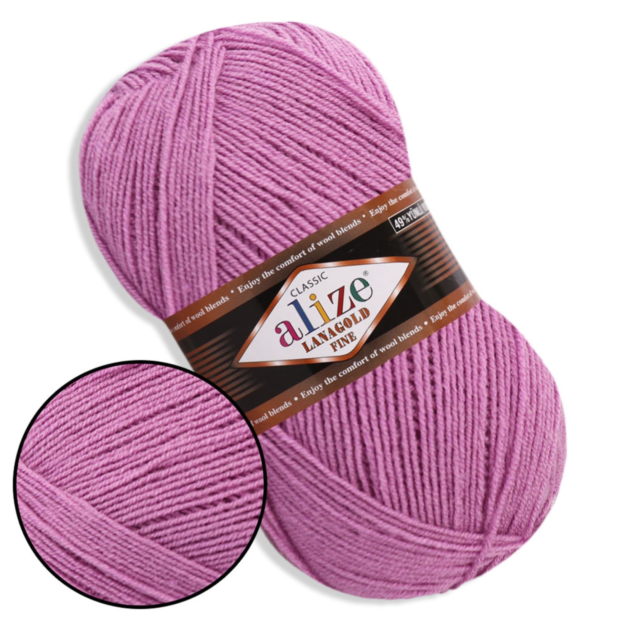 Alize LanaGold Fine, 31 colors, 3.53 oz / 426 yds
