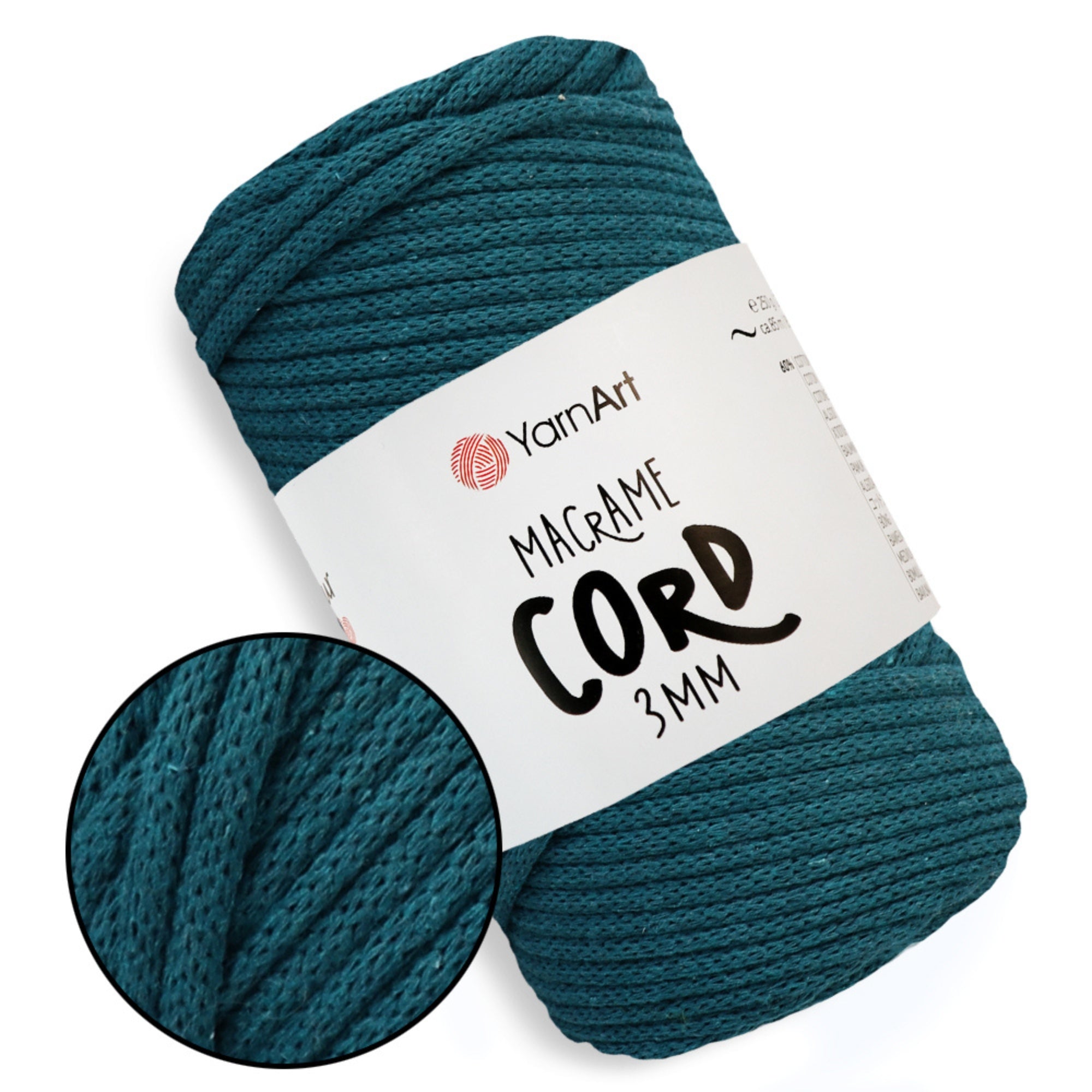 YarnArt Macrame Cord 3 mm, 22 colors, 8.8 oz / 109 yds