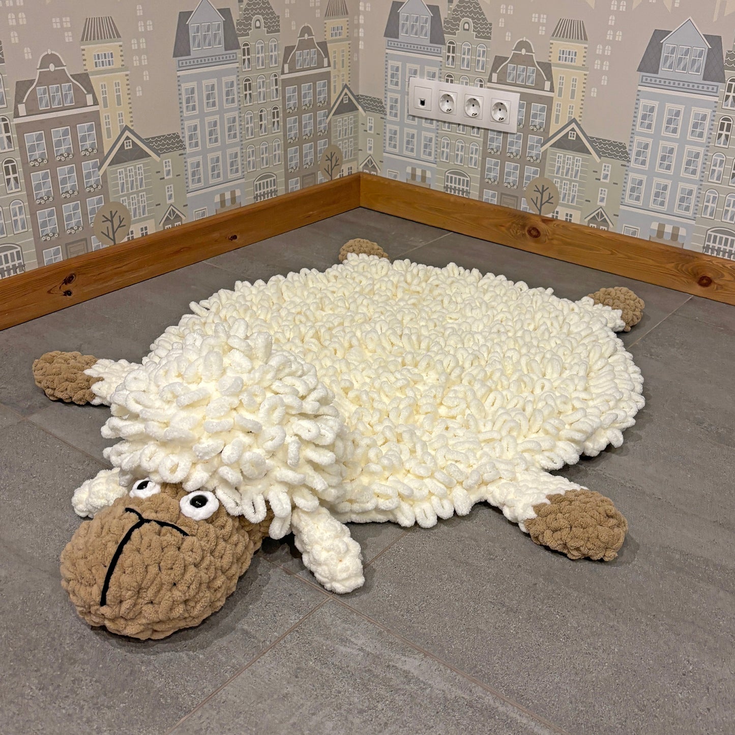 KIDS SHEEP RUG Crochet Pattern (skill level beginner)