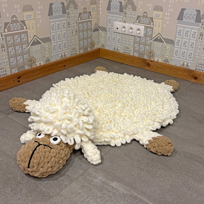 KIDS SHEEP RUG Crochet Pattern (skill level beginner)