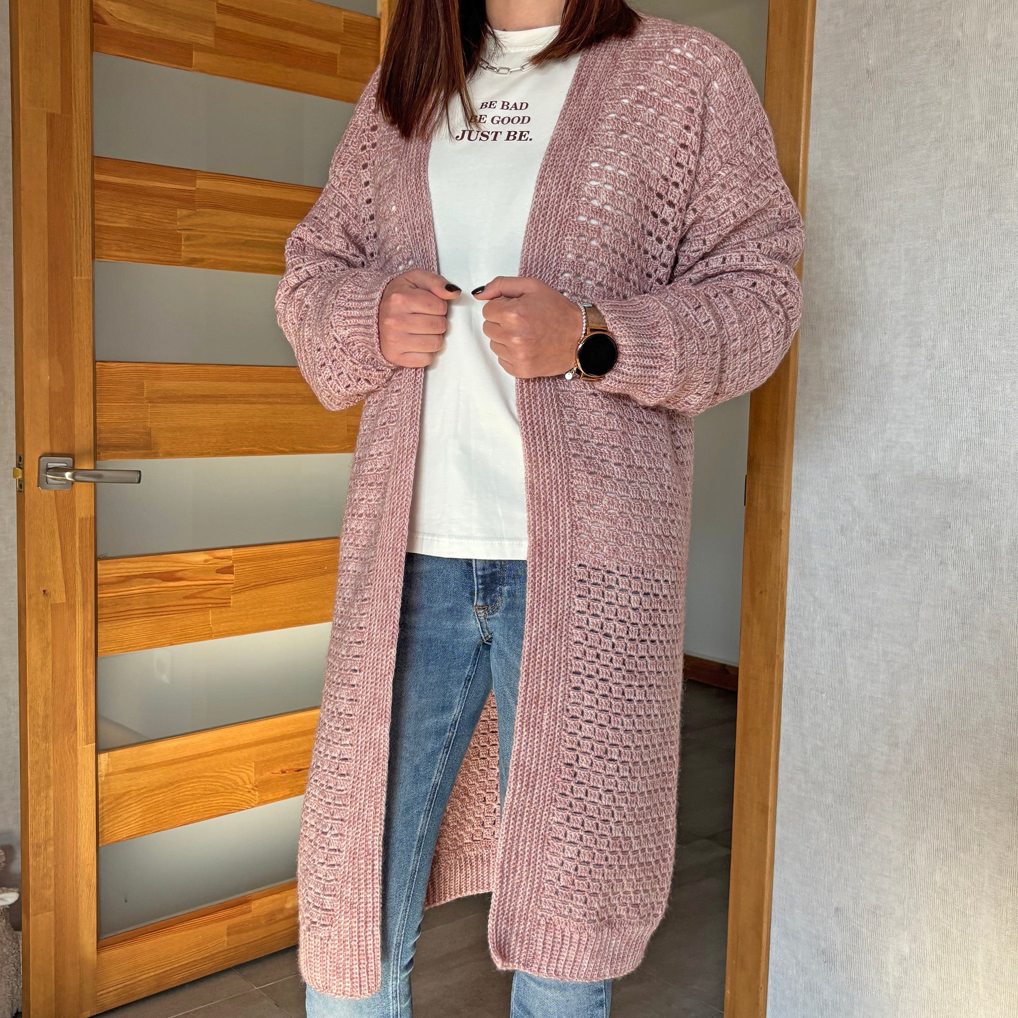 Pink Mist Cardigan Crochet Kit (skill level Intermediate)