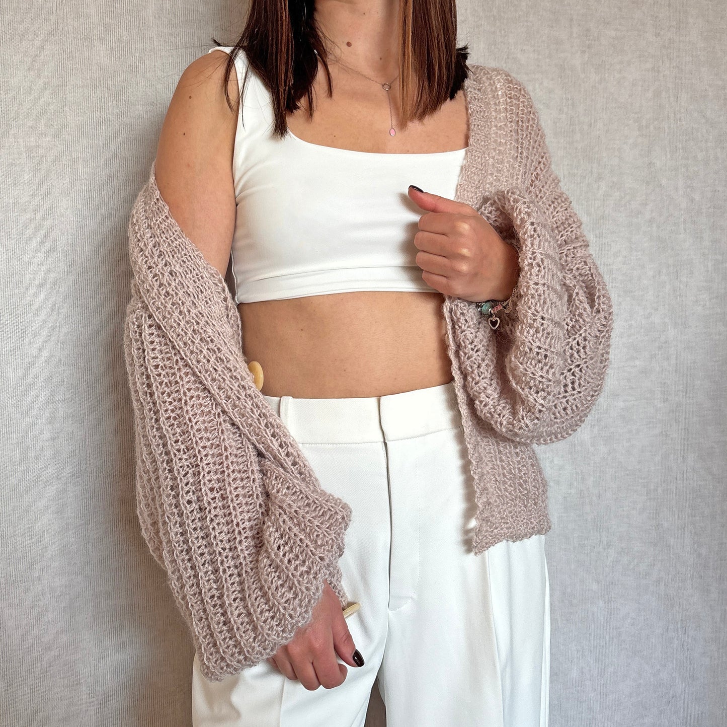 BLOW KISS CARDIGAN Crochet Pattern (skill level beginner)