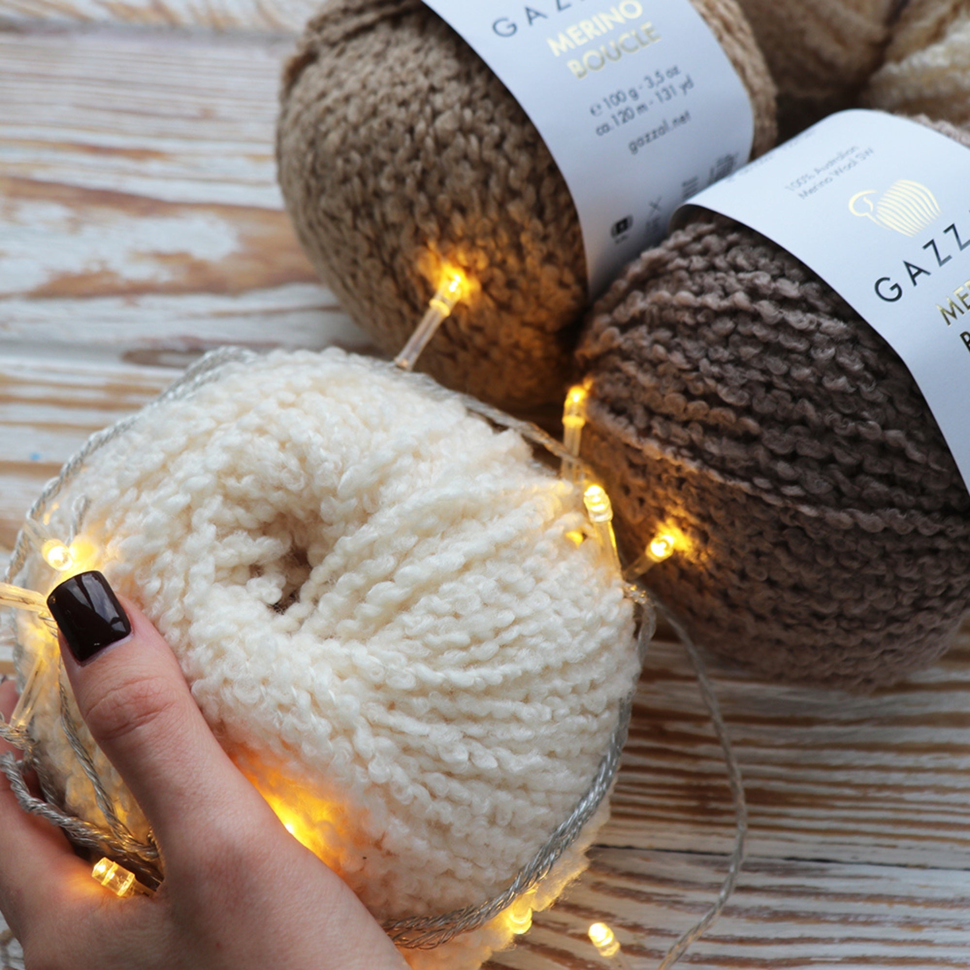 Gazzal Merino Boucle, 6 colors, 3.53 oz / 131 yds