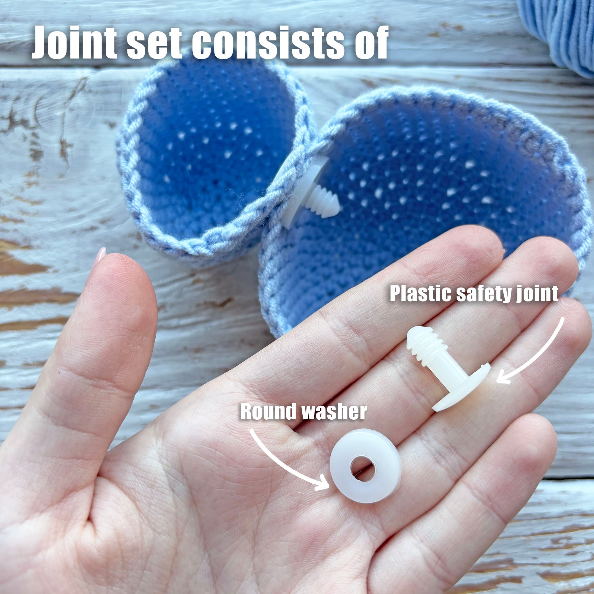 28 Set Doll Joints Assorted Size White Plastic Animal Joints Bear Making Accessories for Doll Making Limbs and Head Joints