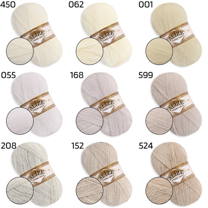 Alize Angora Gold, 56 colors, 3.53 oz / 601 yds