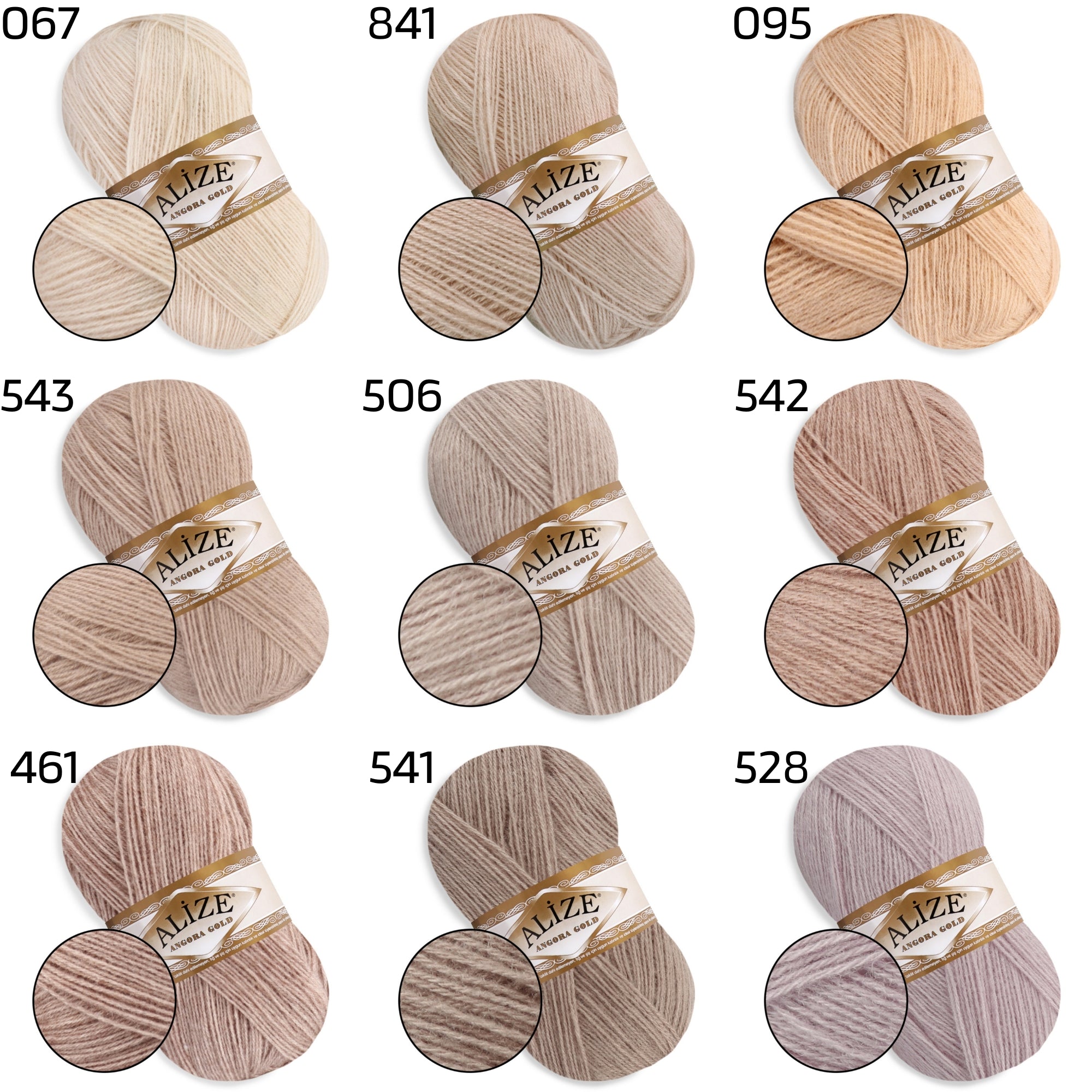 Alize Angora Gold, 56 colors, 3.53 oz / 601 yds