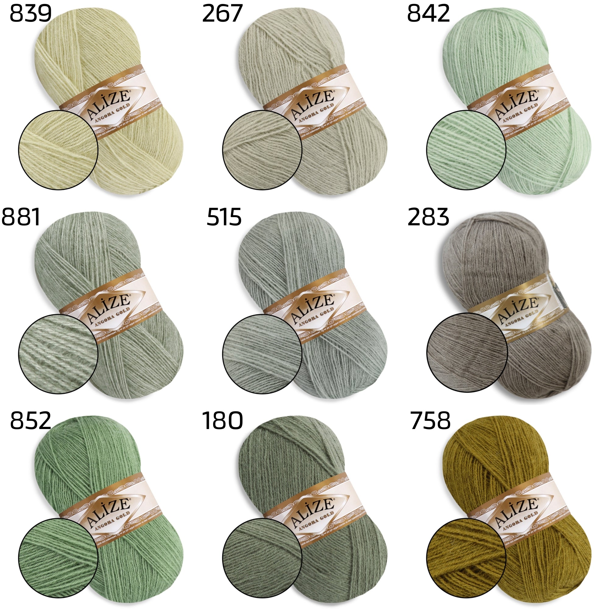 Alize Angora Gold, 56 colors, 3.53 oz / 601 yds