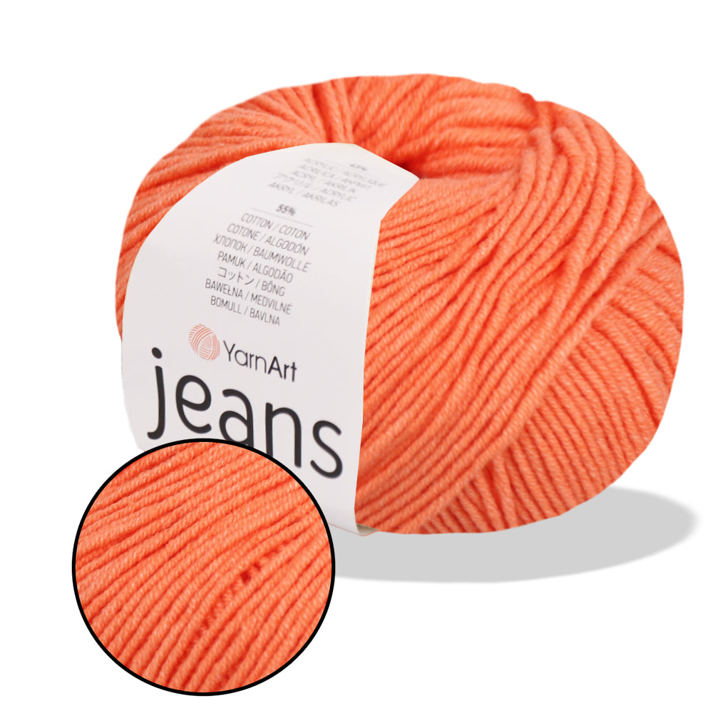 YarnArt Jeans, 62 colors, 1.75 oz / 174 yds