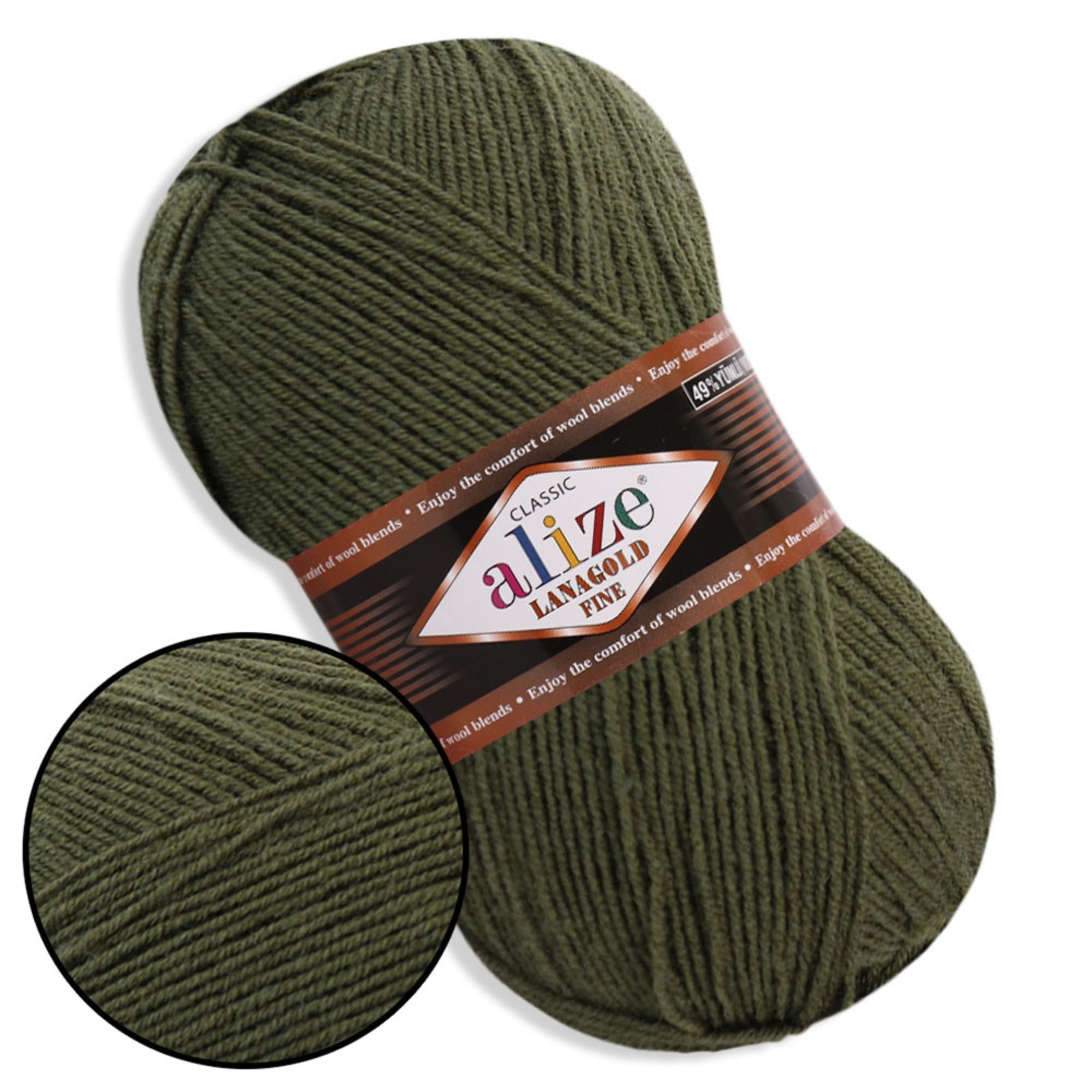 Alize LanaGold Fine, 31 colors, 3.53 oz / 426 yds