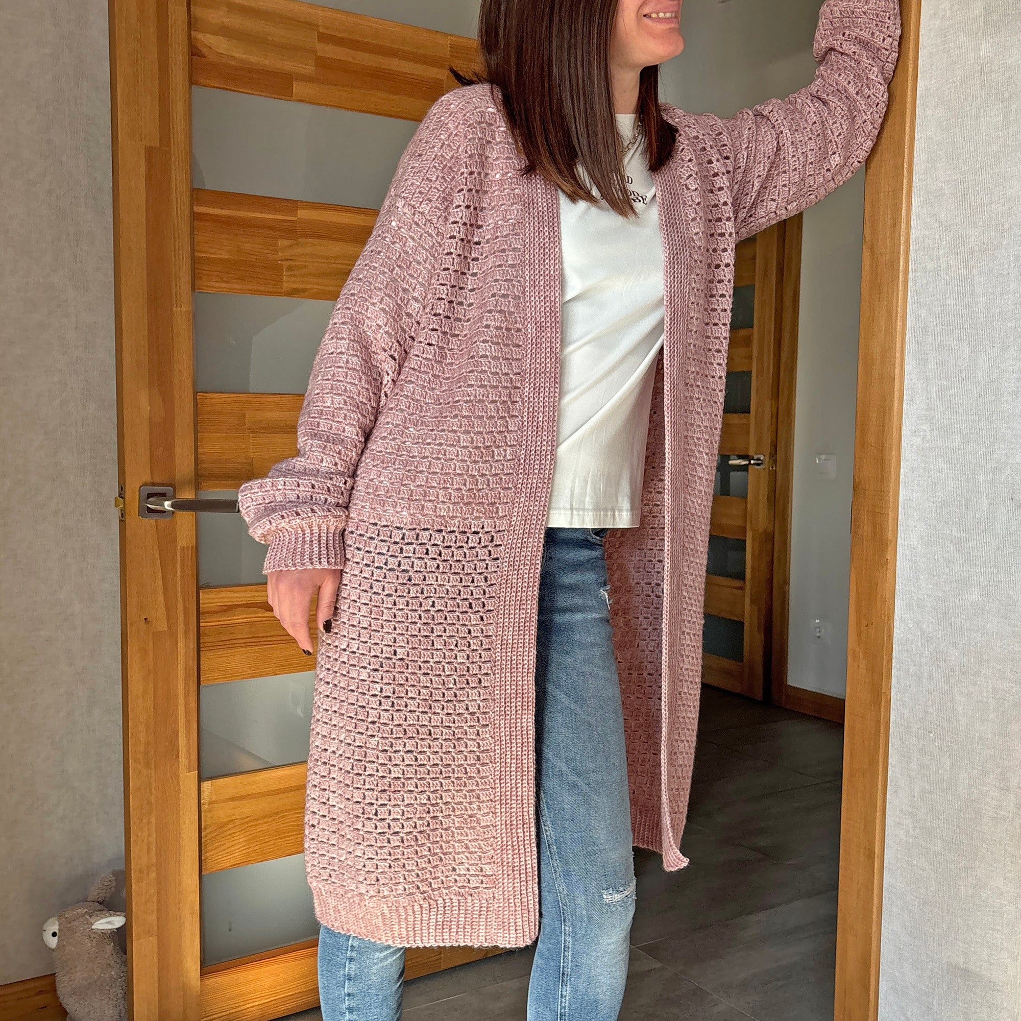 Pink Mist Cardigan Crochet Kit (skill level Intermediate)